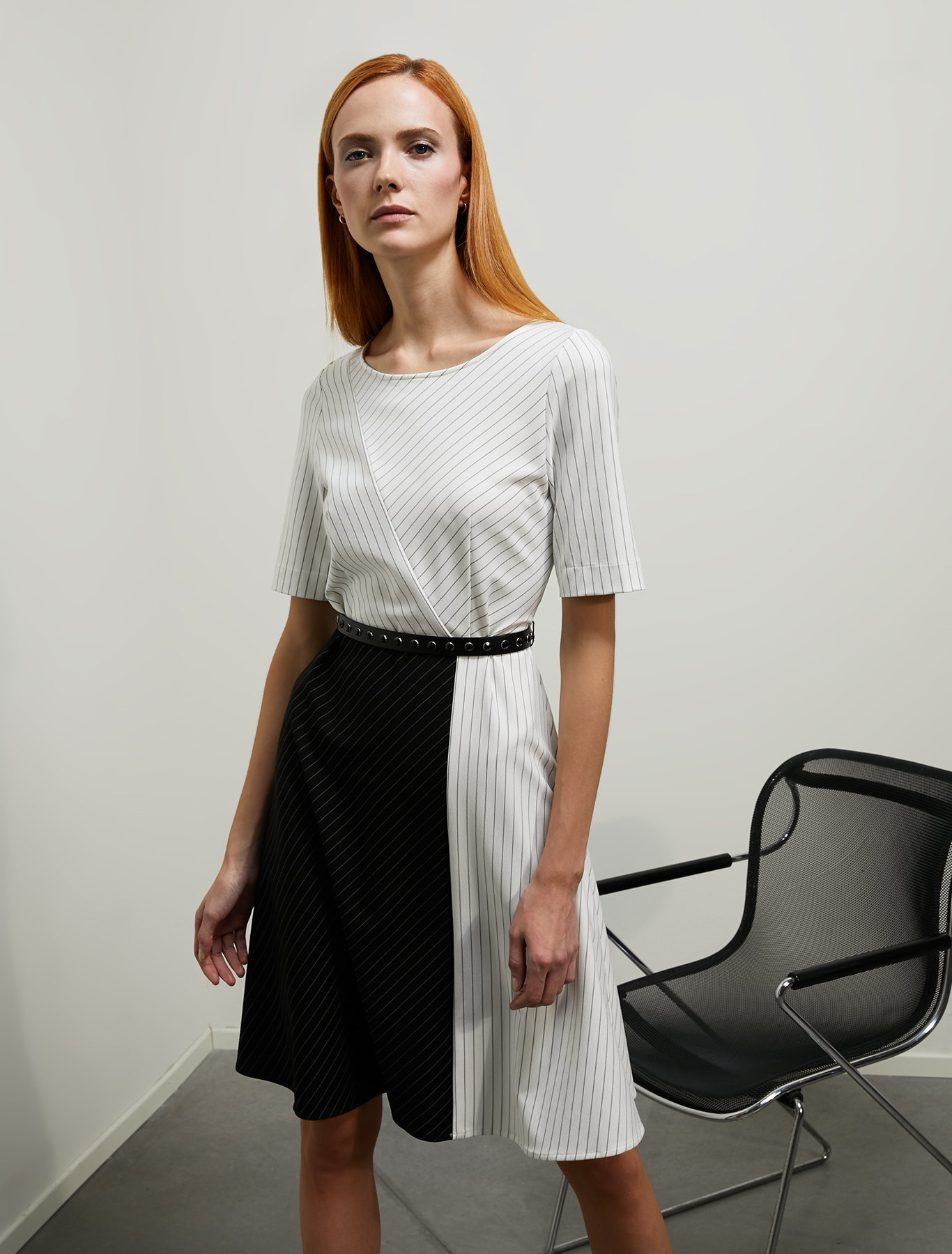 Colour-block dress in jersey, ivory pattern - Pennyblack Colour-block dress in jersey - ivory pattern - pennyblack