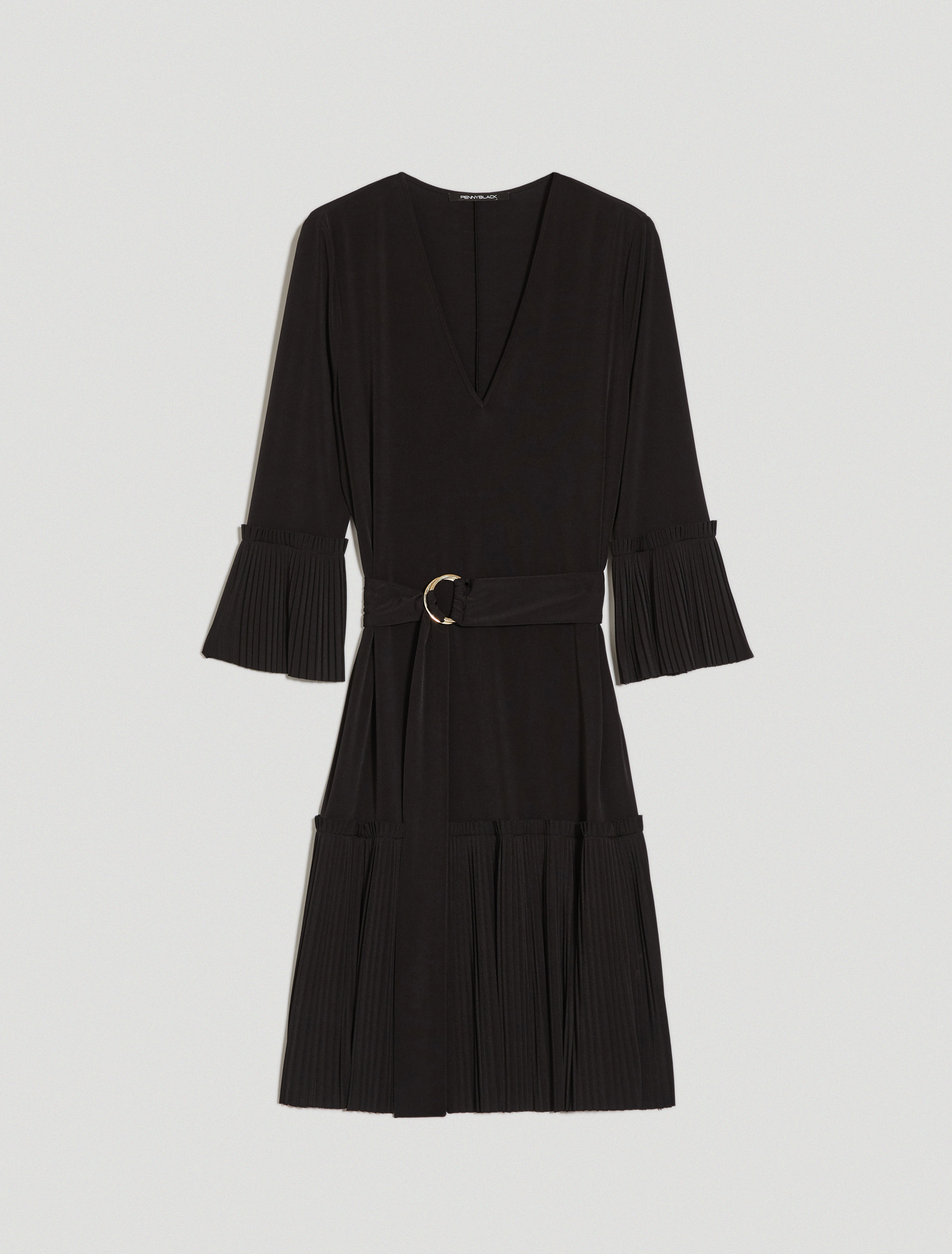 Pleated jersey dress, black - Pennyblack Pleated jersey dress - black - pennyblack