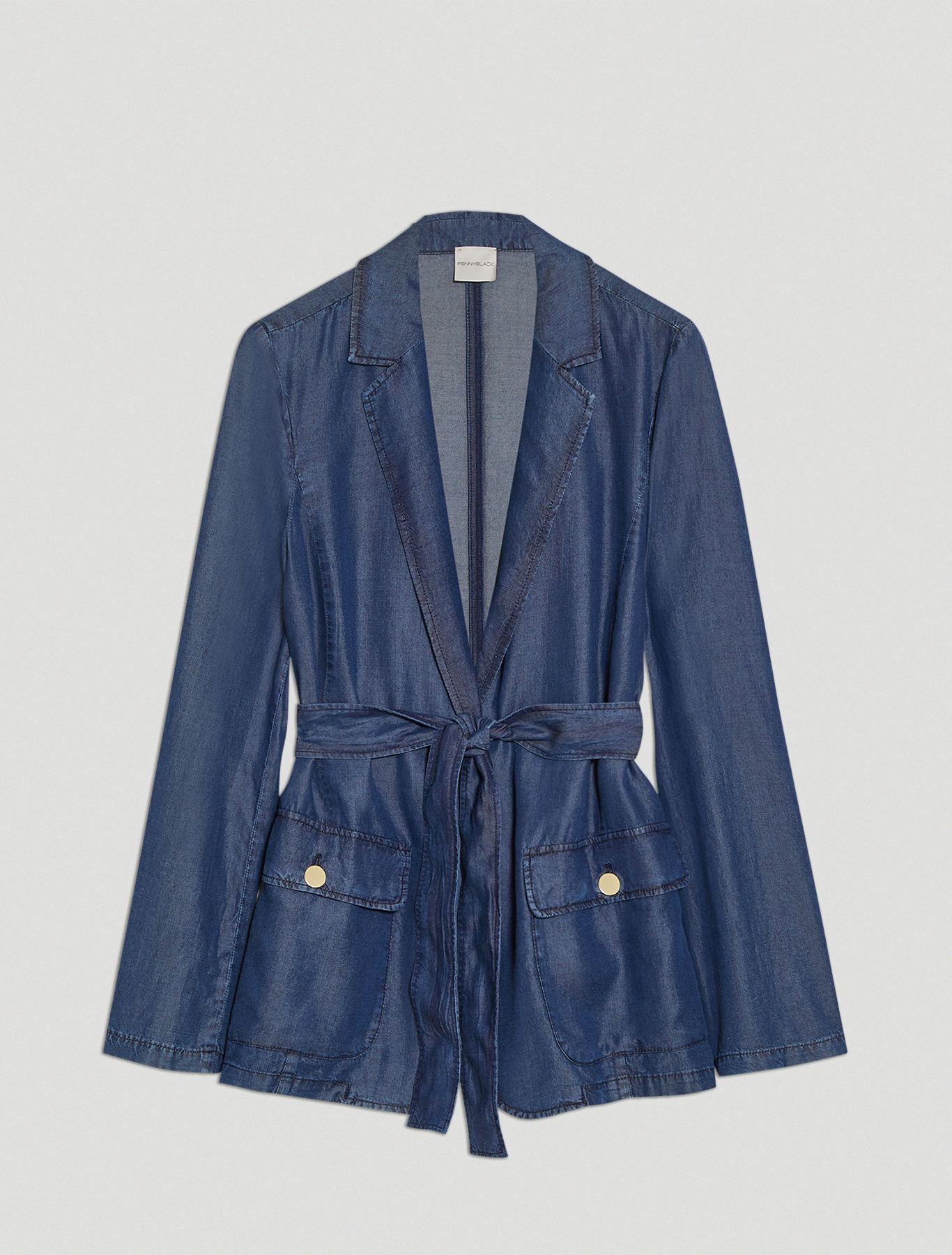 Flowing denim blazer, navy blue - Pennyblack Flowing denim blazer - navy blue - pennyblack