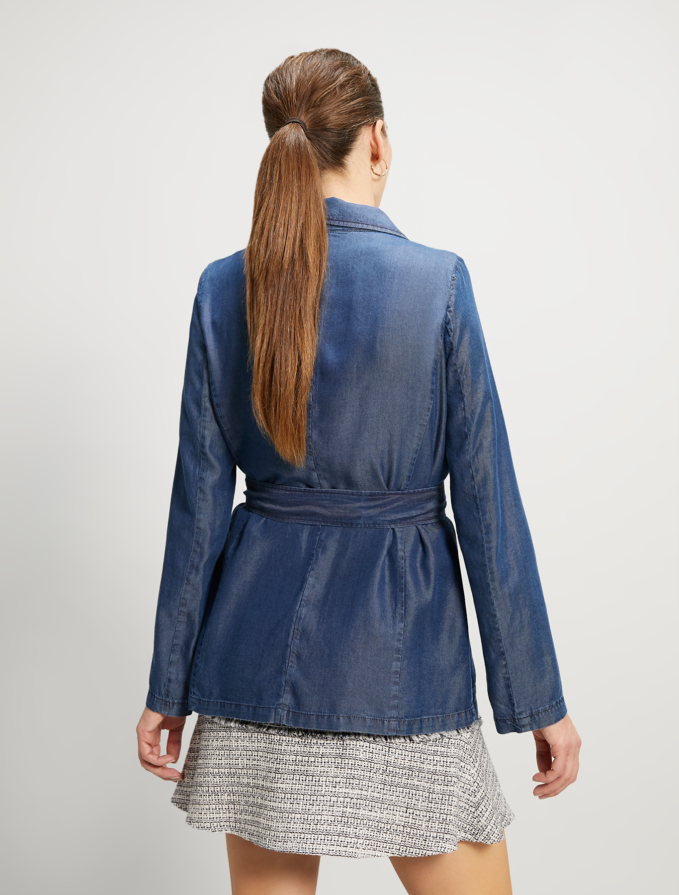 Flowing denim blazer, navy blue - Pennyblack Flowing denim blazer - navy blue - pennyblack