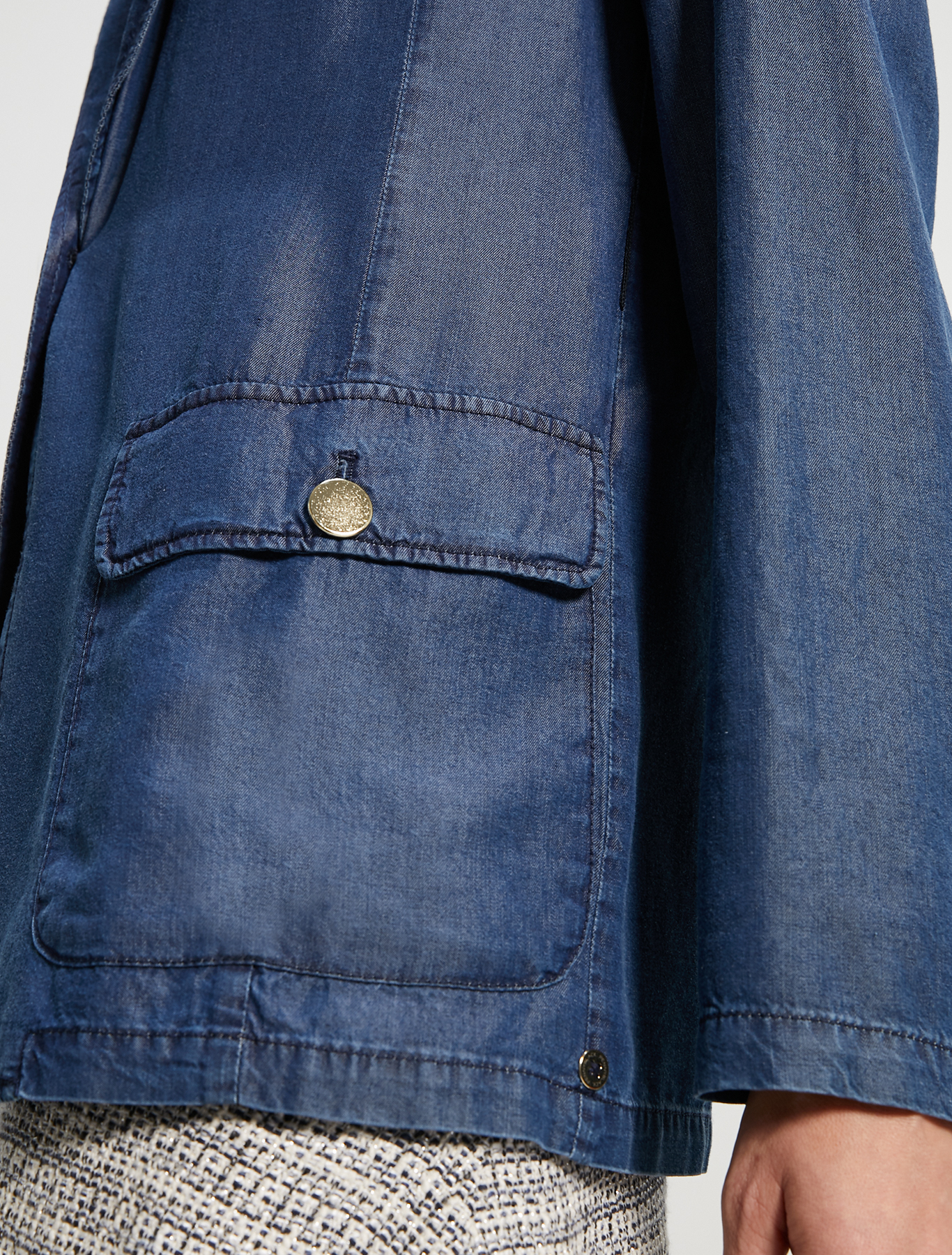 Flowing denim blazer, navy blue - Pennyblack Flowing denim blazer - navy blue - pennyblack