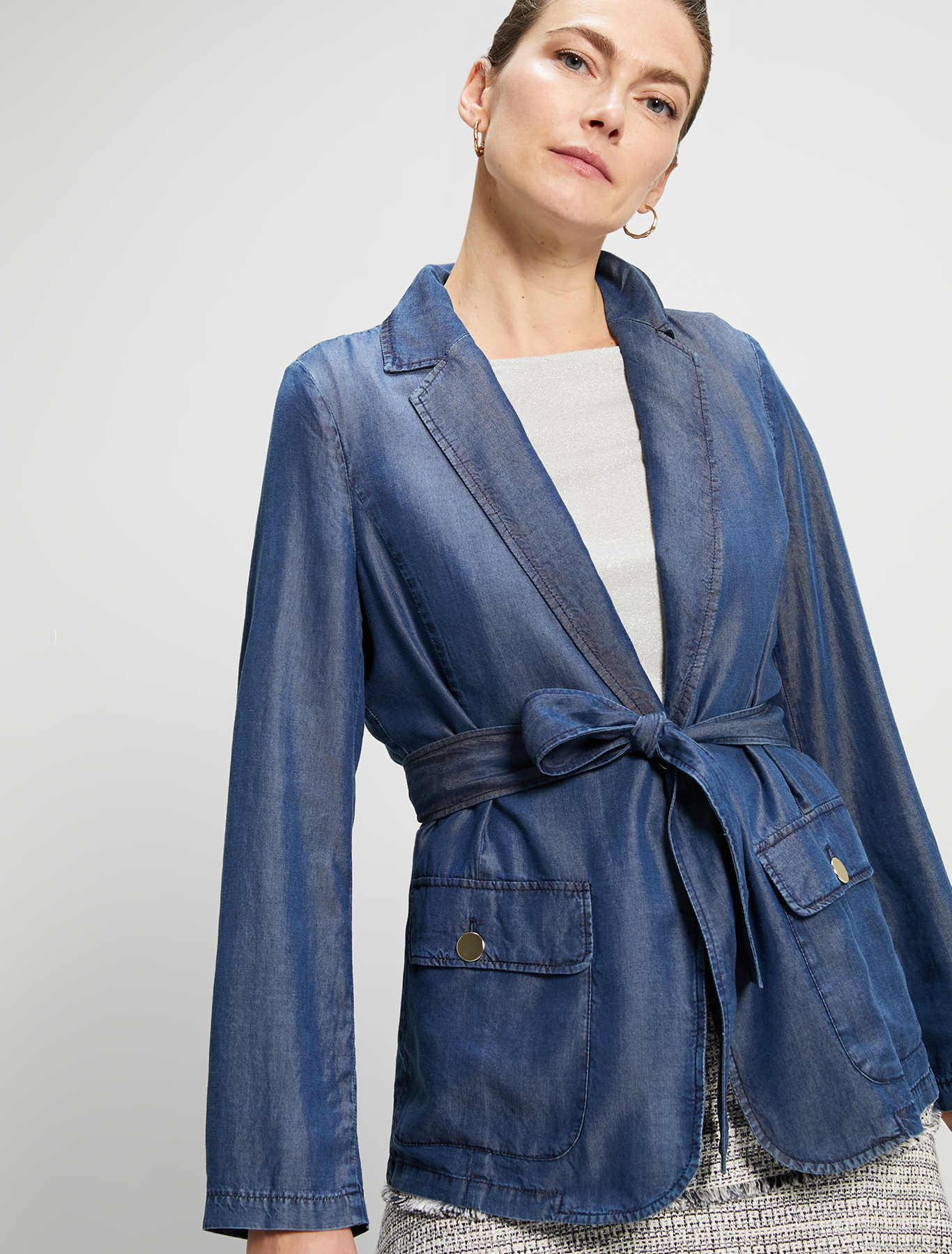 Flowing denim blazer, navy blue - Pennyblack Flowing denim blazer - navy blue - pennyblack