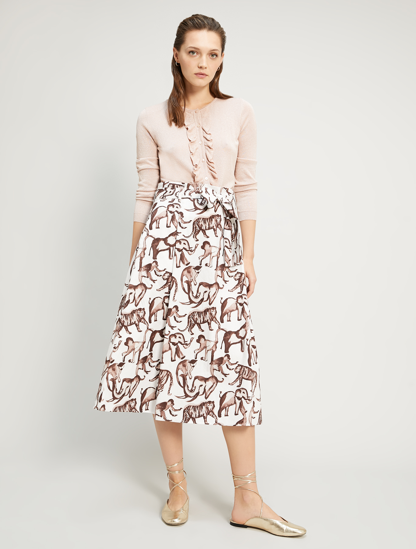 Printed poplin skirt, ivory pattern - Pennyblack Printed poplin skirt - ivory pattern - pennyblack