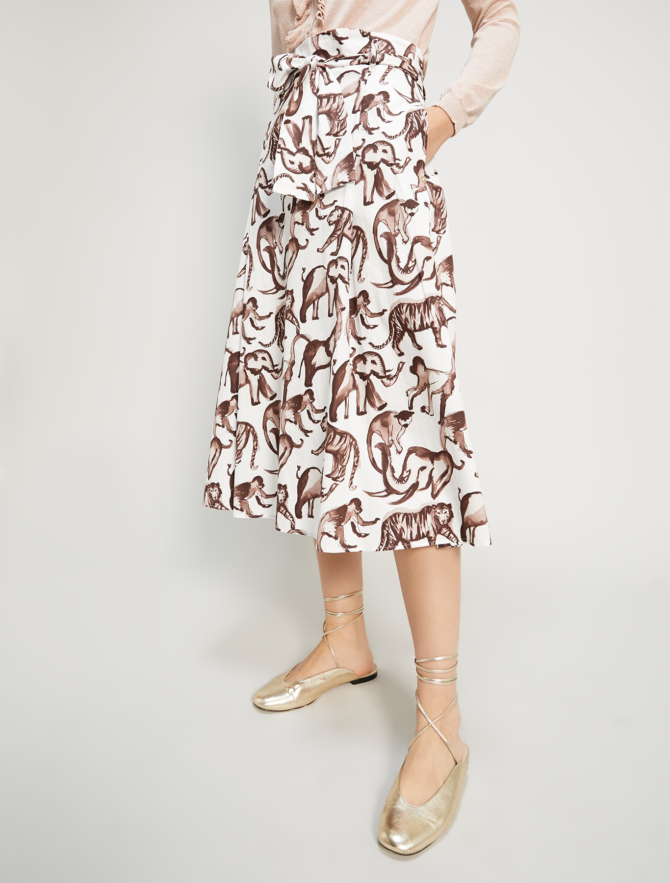 Printed poplin skirt, ivory pattern - Pennyblack Printed poplin skirt - ivory pattern - pennyblack