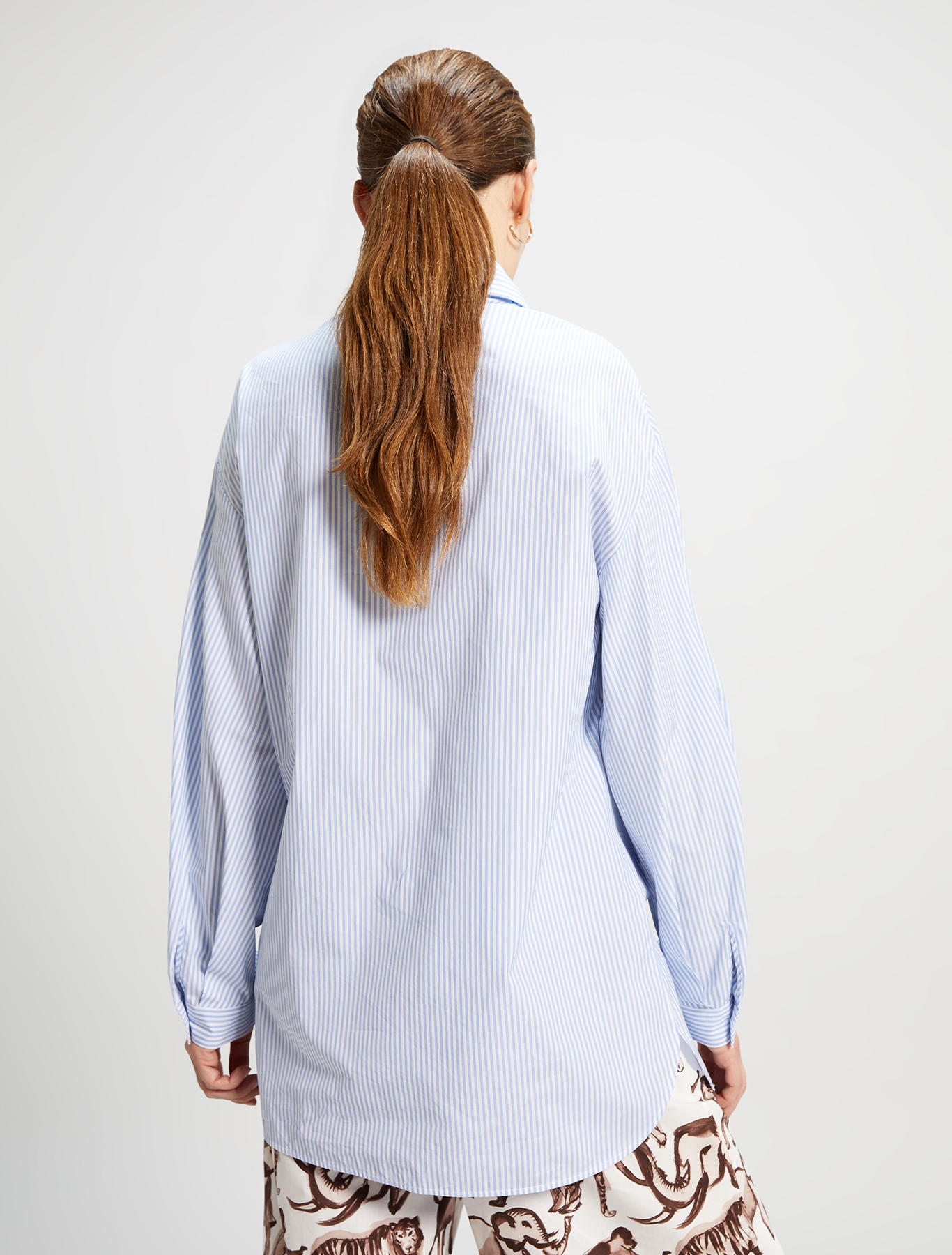 Camicia in popeline di cotone, fantasia azzurro - Pennyblack Camicia in popeline di cotone - fantasia azzurro - pennyblack