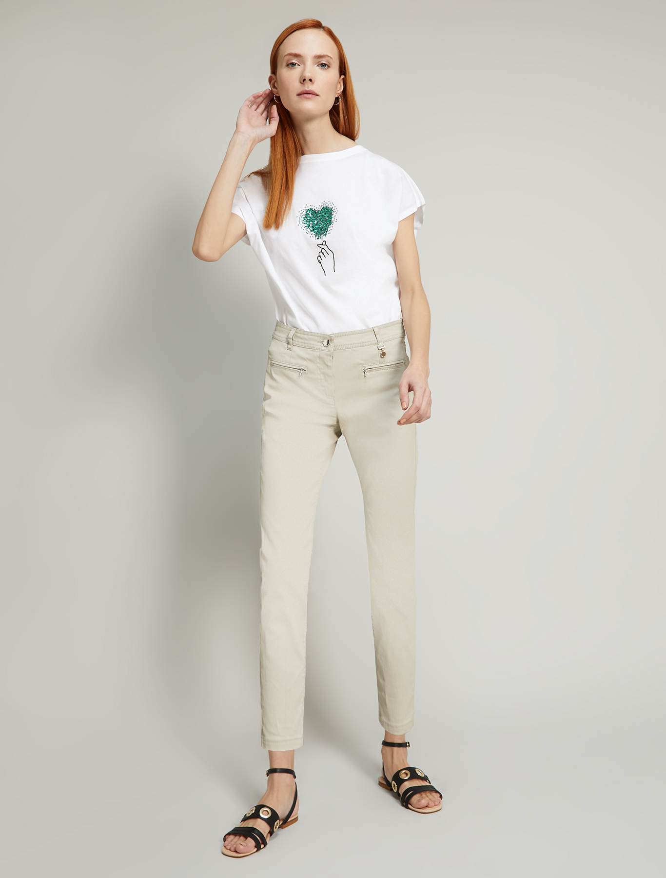 Pantaloni in raso di cotone, beige - Pennyblack Pantaloni in raso di cotone - beige - pennyblack