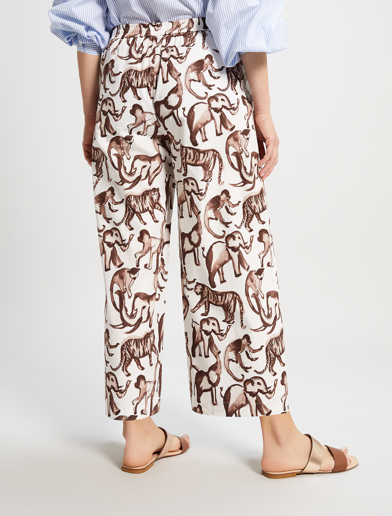 Printed poplin trousers, ivory pattern - Pennyblack Printed poplin trousers - ivory pattern - pennyblack