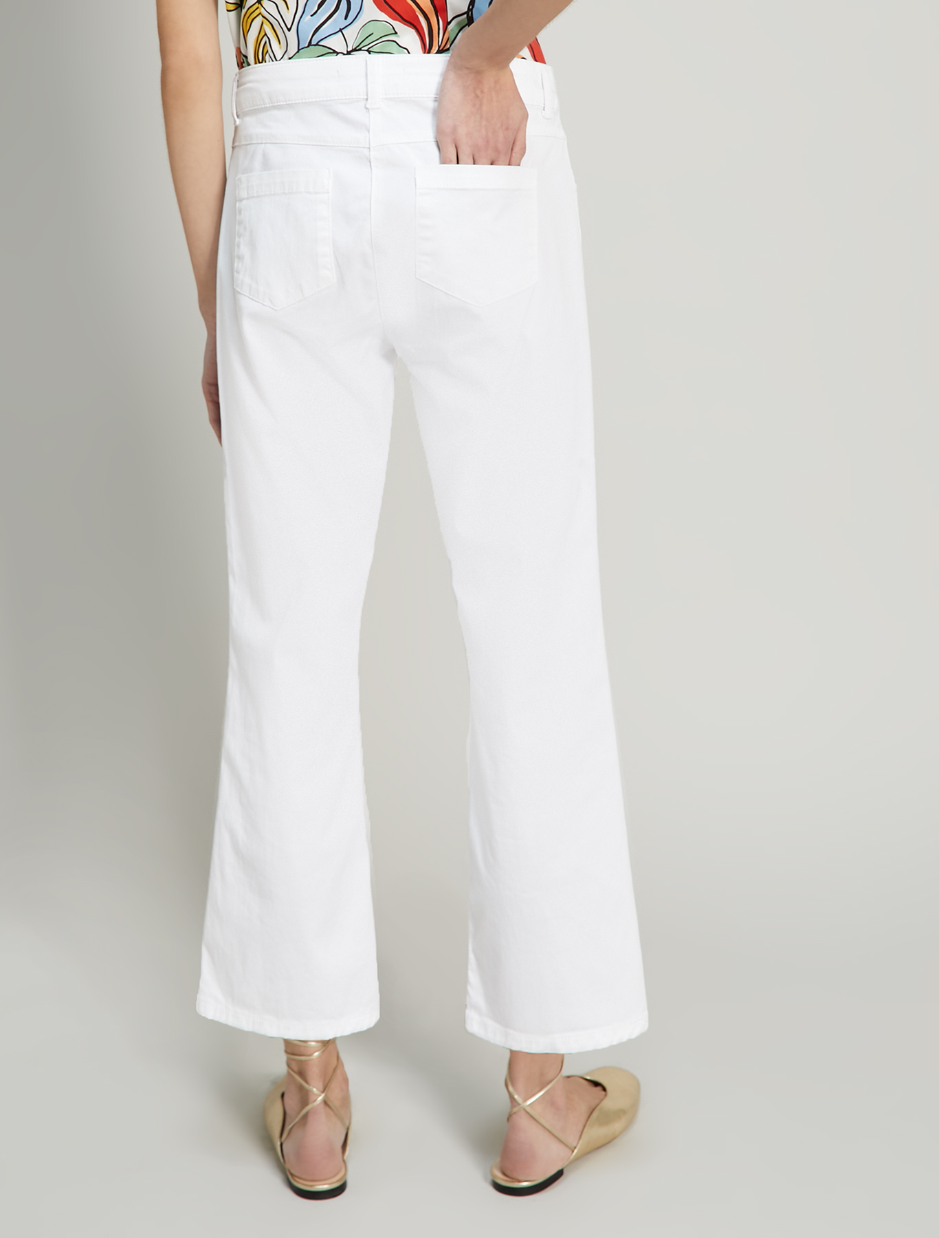 Cotton kick-flare trousers, optic white - Pennyblack Cotton kick-flare trousers - optic white - pennyblack