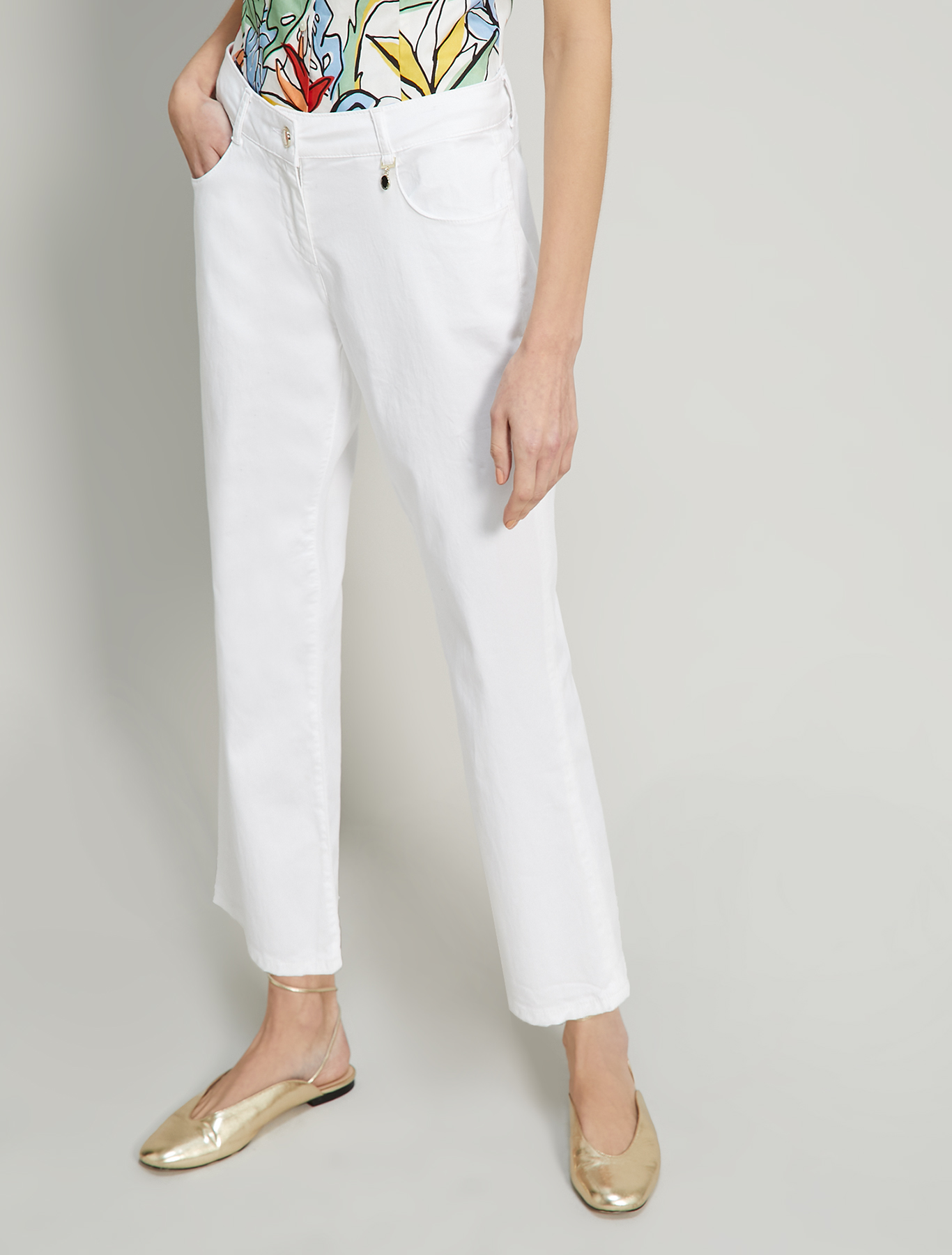 Cotton kick-flare trousers, optic white - Pennyblack Cotton kick-flare trousers - optic white - pennyblack