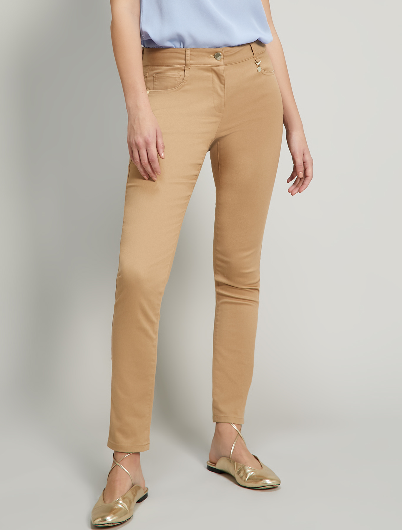 Skinny-fit trousers in gabardine, beige - Pennyblack Skinny-fit trousers in gabardine - beige - pennyblack