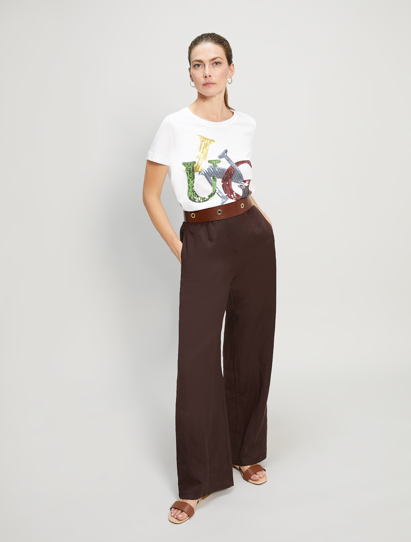 Linen blend trousers, brown - Pennyblack Linen blend trousers - brown - pennyblack