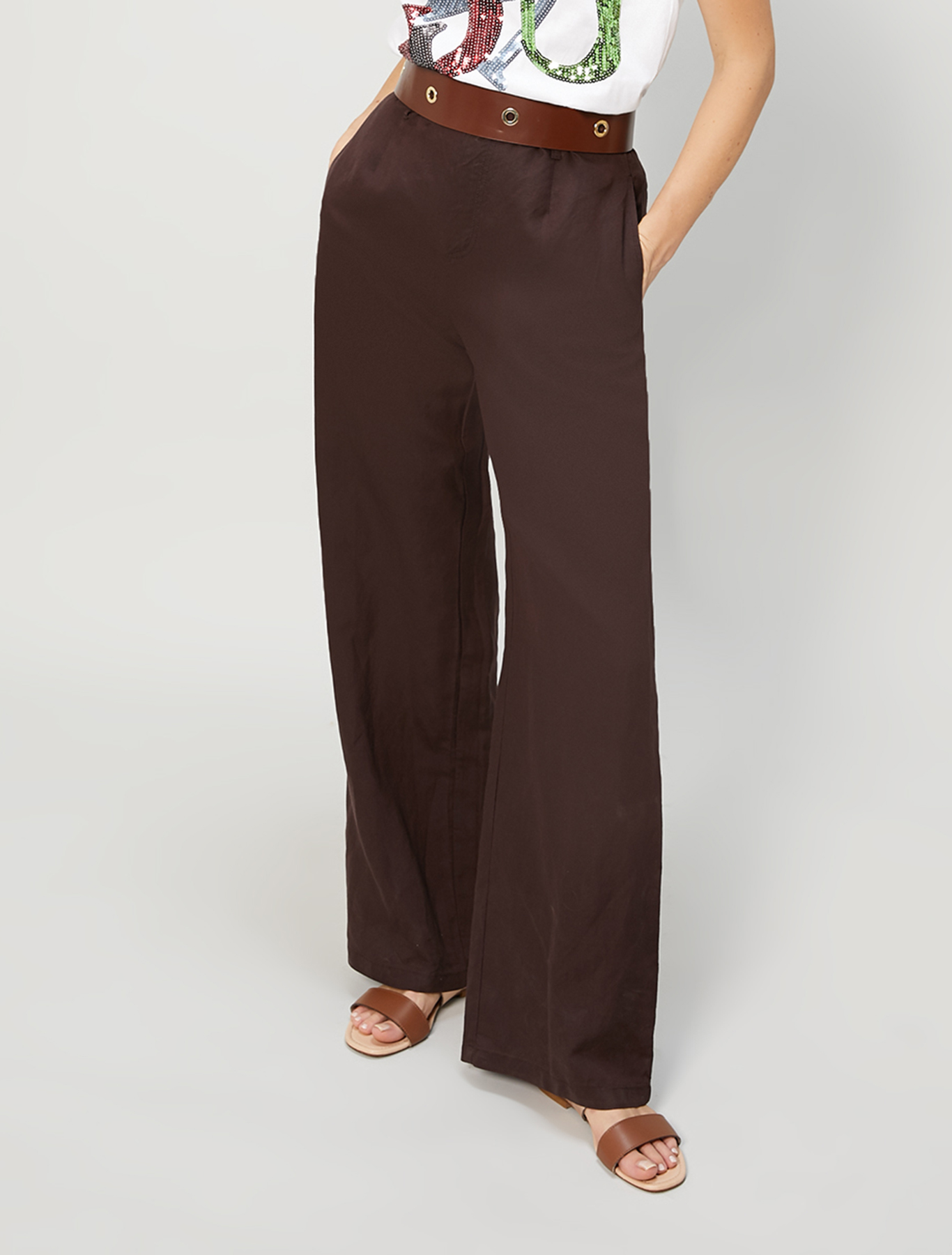 Linen blend trousers, brown - Pennyblack Linen blend trousers - brown - pennyblack