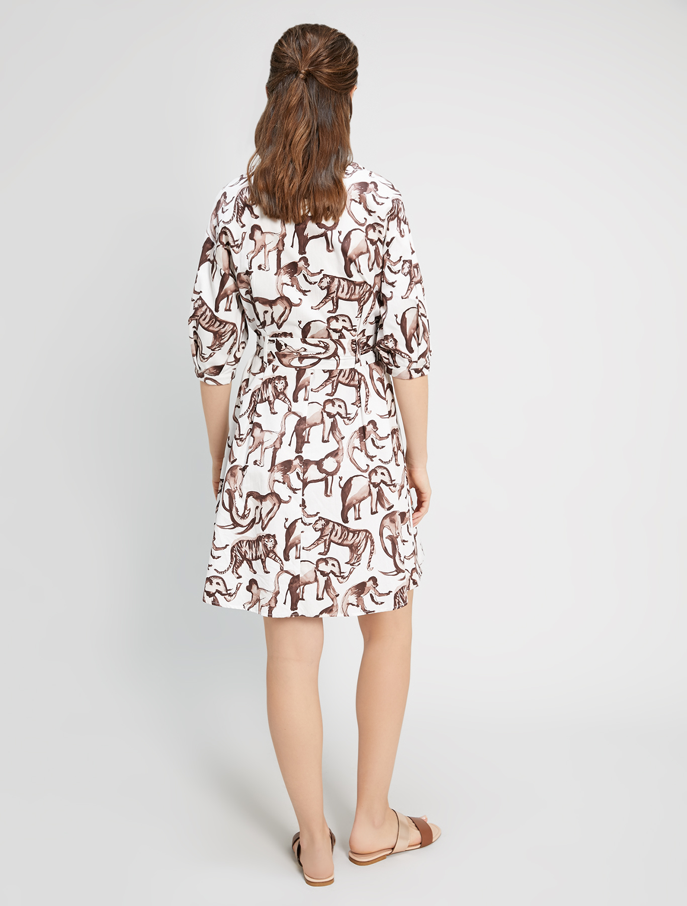 Poplin cotton shirt dress, ivory pattern - Pennyblack Poplin cotton shirt dress - ivory pattern - pennyblack