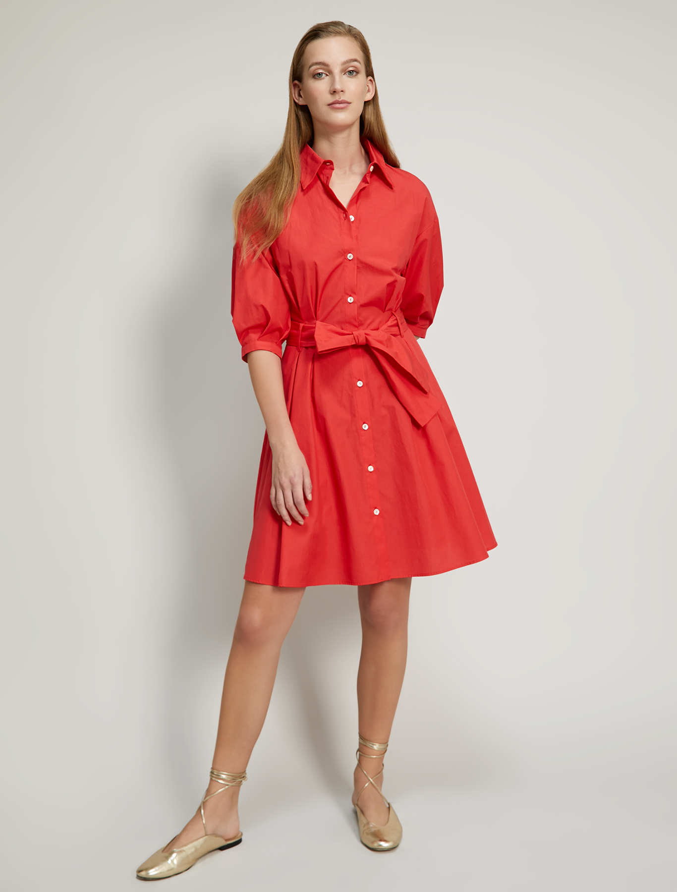 Poplin cotton shirt dress, coral - Pennyblack Poplin cotton shirt dress - coral - pennyblack