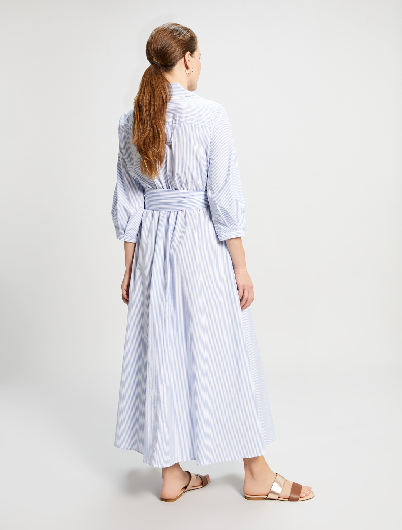 Poplin cotton shirt dress, light blue pattern - Pennyblack Poplin cotton shirt dress - light blue pattern - pennyblack
