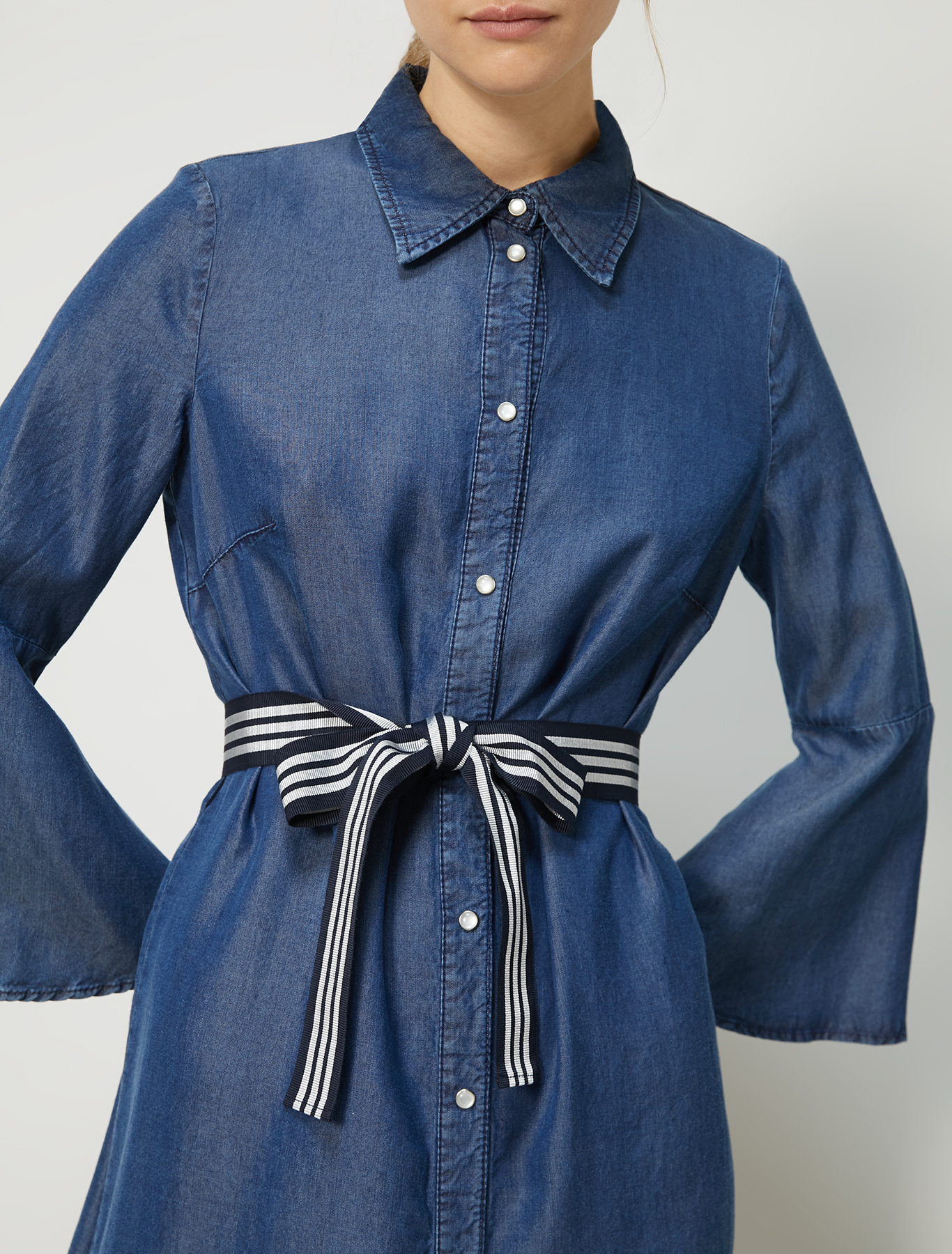 Flowing denim shirt dress, navy blue - Pennyblack Flowing denim shirt dress - navy blue - pennyblack