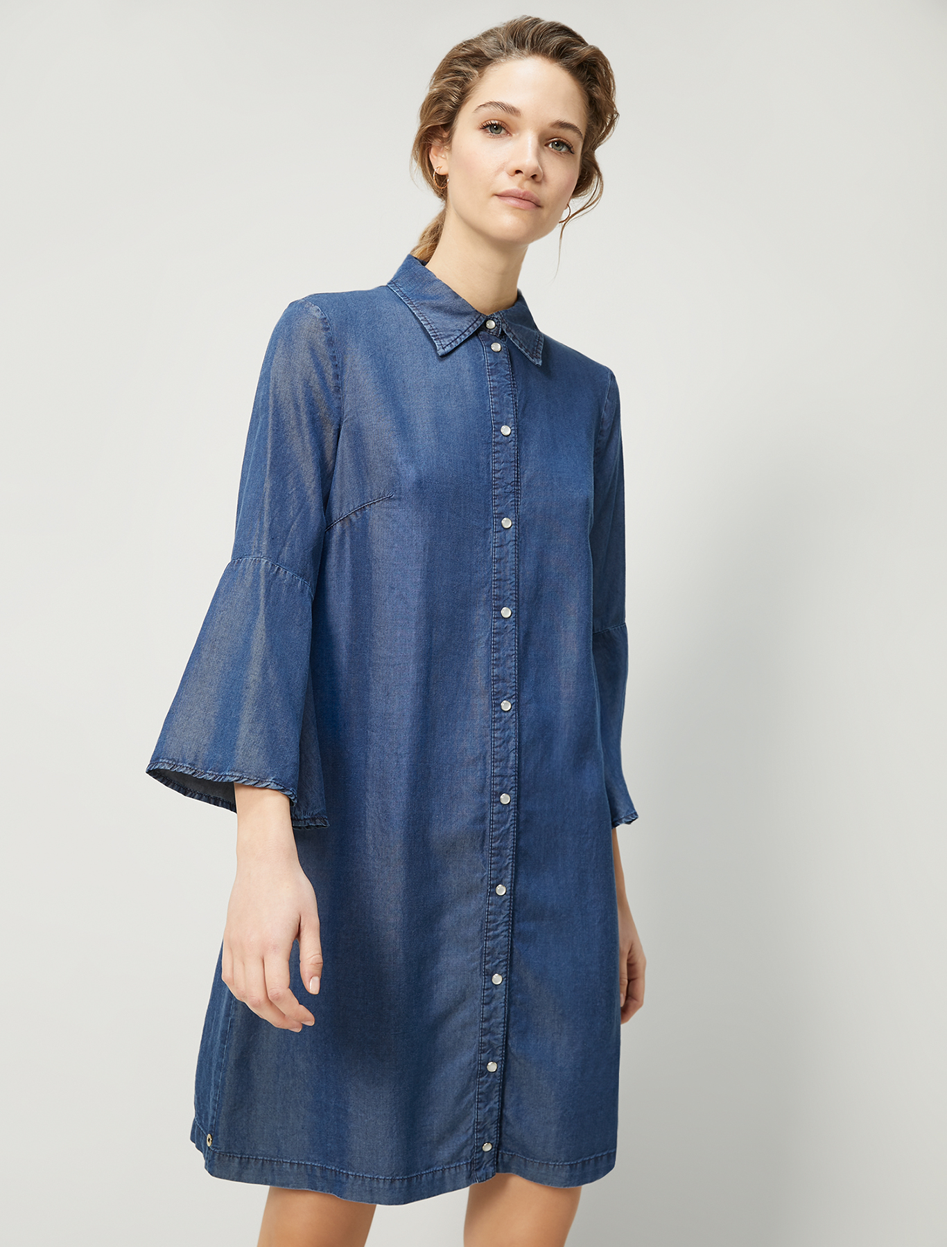 Flowing denim shirt dress, navy blue - Pennyblack Flowing denim shirt dress - navy blue - pennyblack