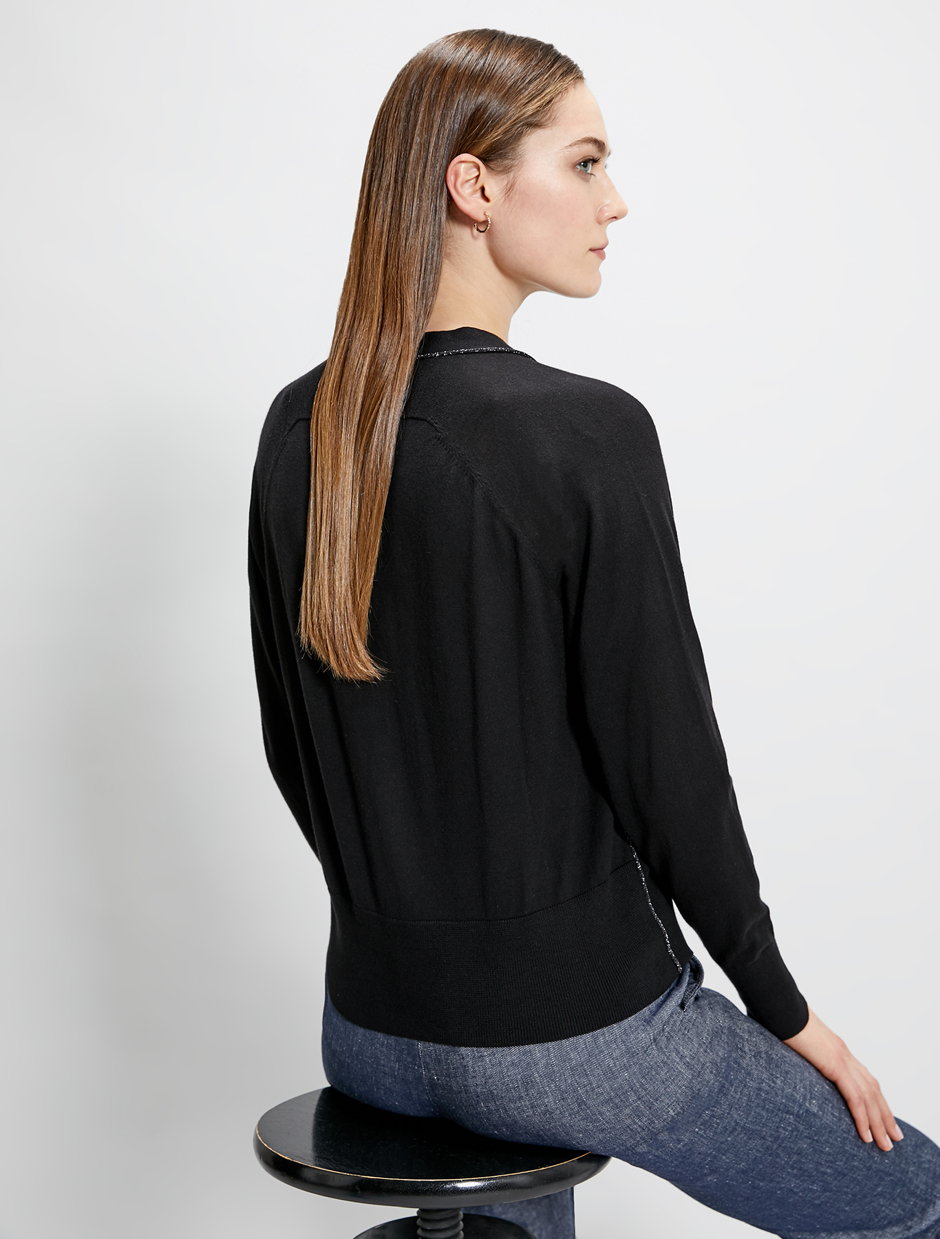 Comfort cotton cardigan with lamé, black - Pennyblack Comfort cotton cardigan with lamé - black - pennyblack