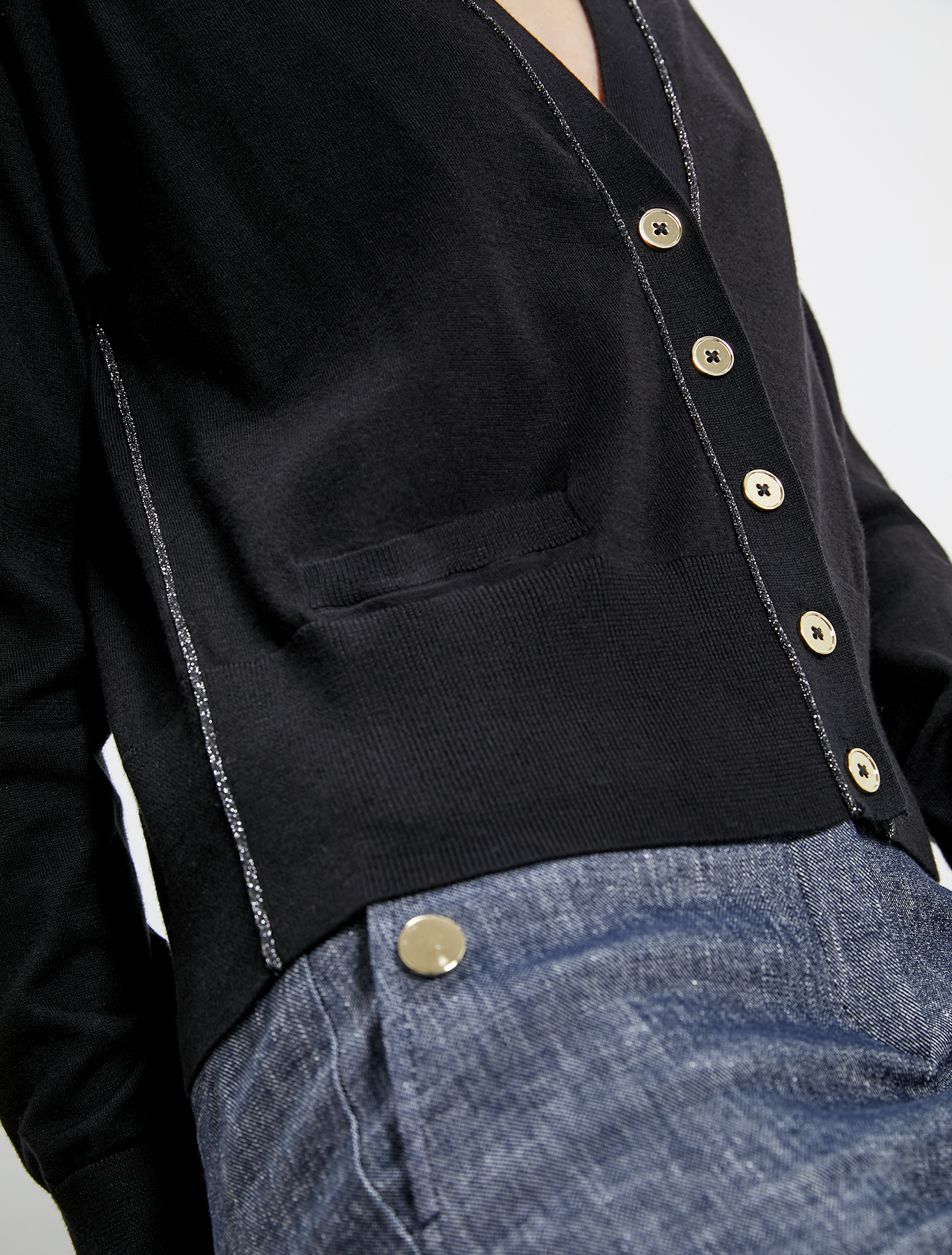 Comfort cotton cardigan with lamé, black - Pennyblack Comfort cotton cardigan with lamé - black - pennyblack
