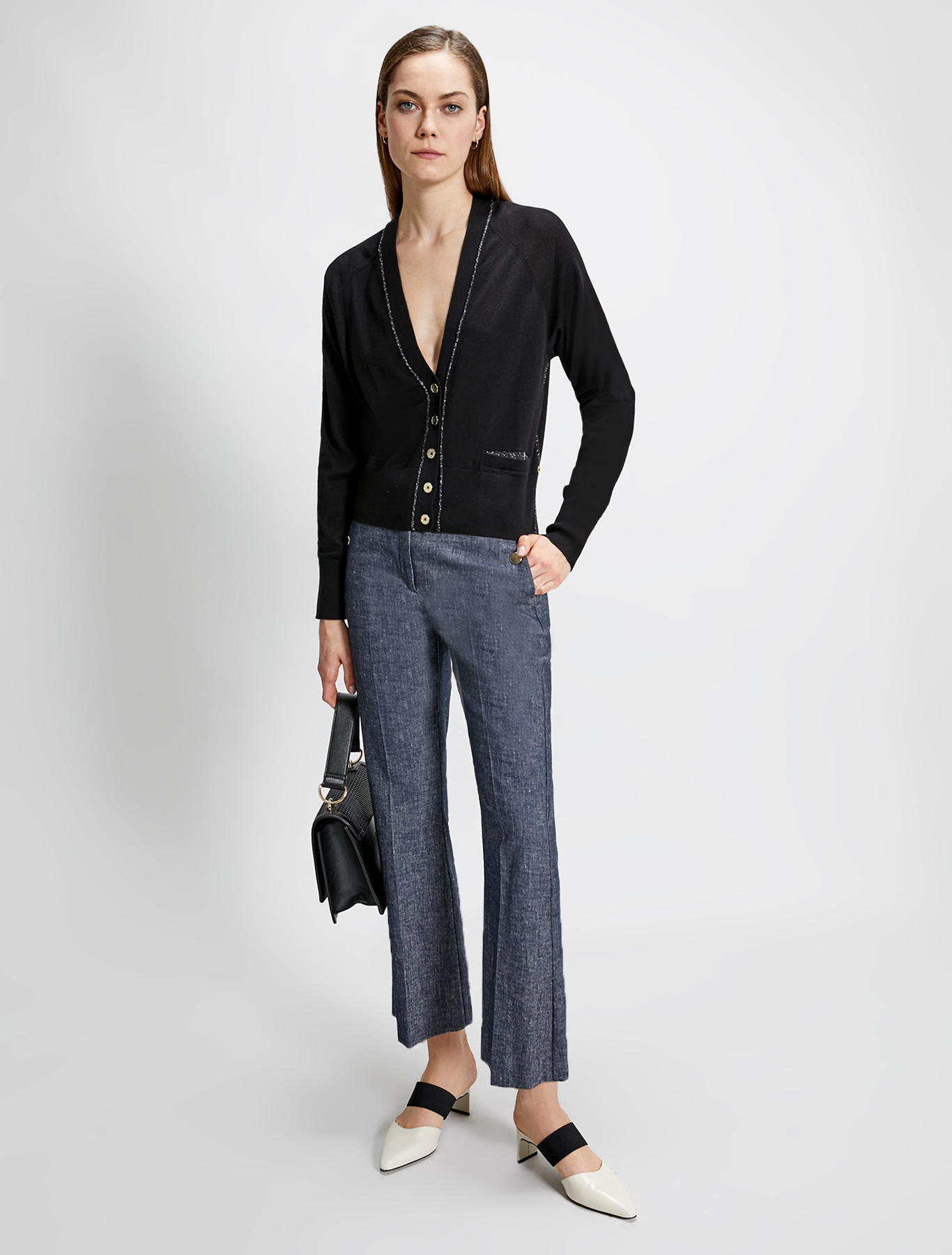 Comfort cotton cardigan with lamé, black - Pennyblack Comfort cotton cardigan with lamé - black - pennyblack