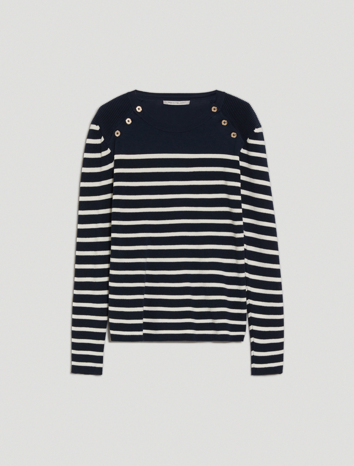 Cotton marinière jumper, navy blue pattern - Pennyblack Cotton marinière jumper - navy blue pattern - pennyblack