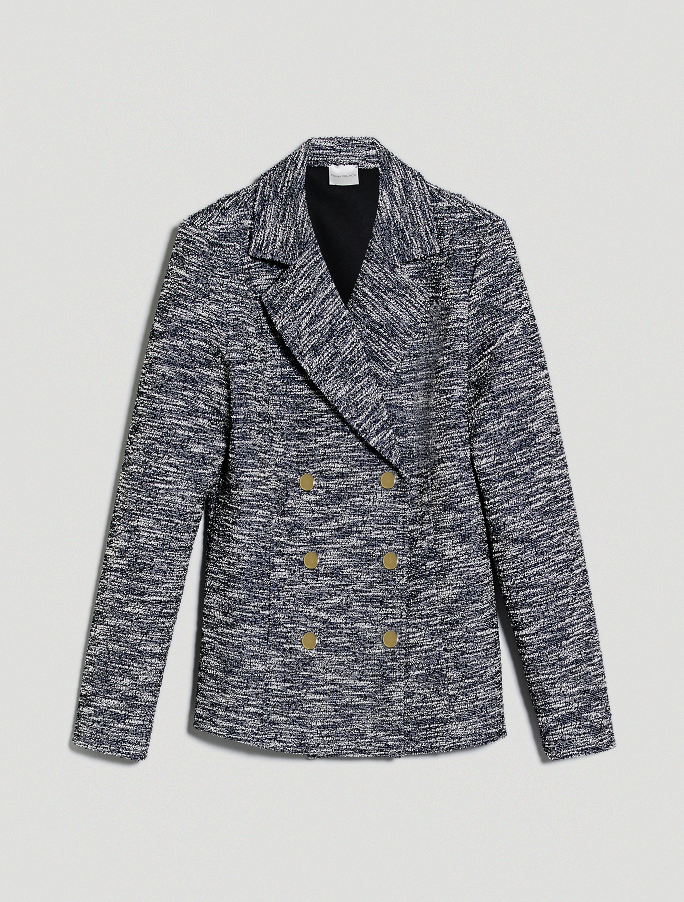 Pea coat in lamé basketweave jersey, navy blue - Pennyblack Pea coat in lamé basketweave jersey - navy blue - pennyblack