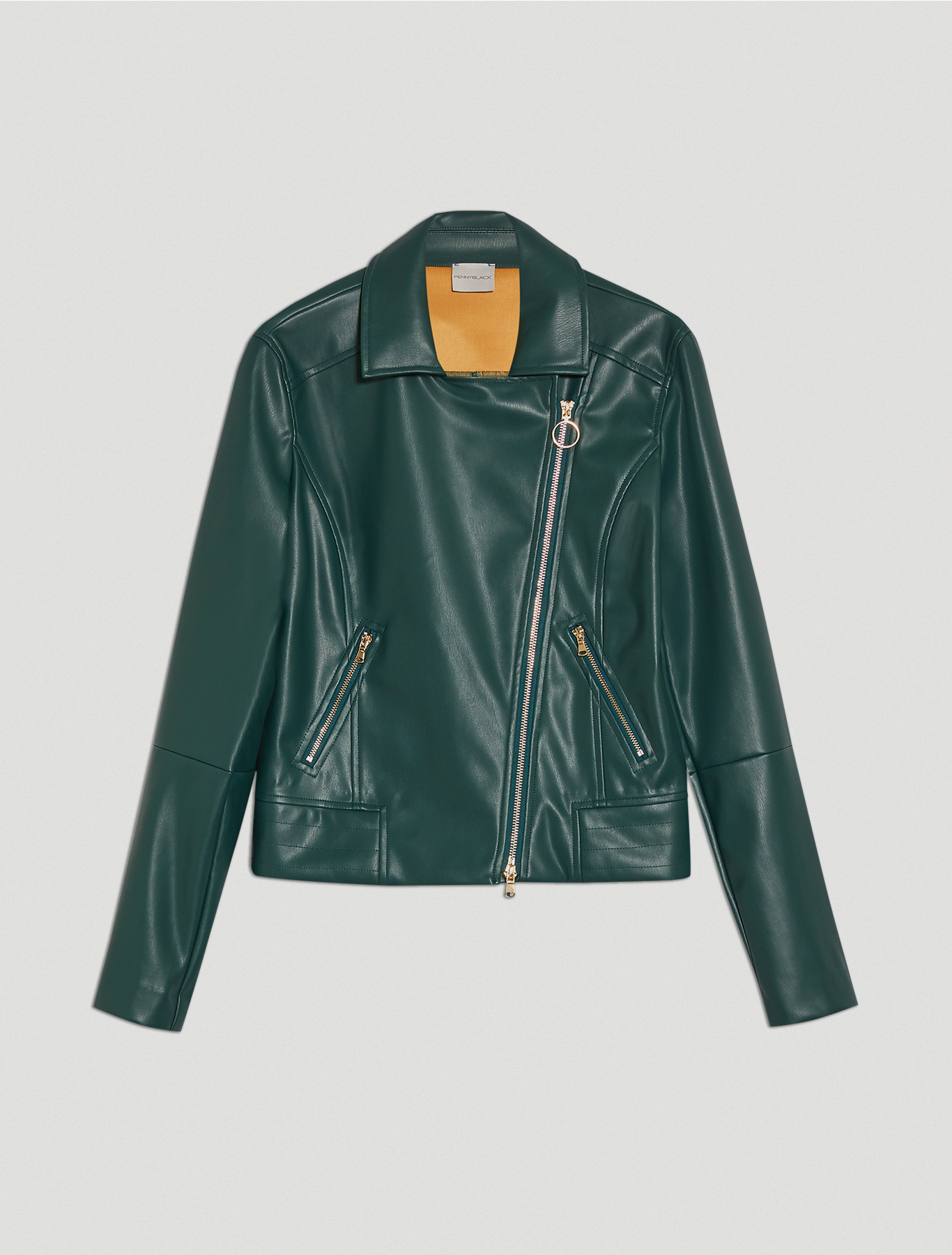 Coated jersey biker jacket, green - Pennyblack Coated jersey biker jacket - green - pennyblack