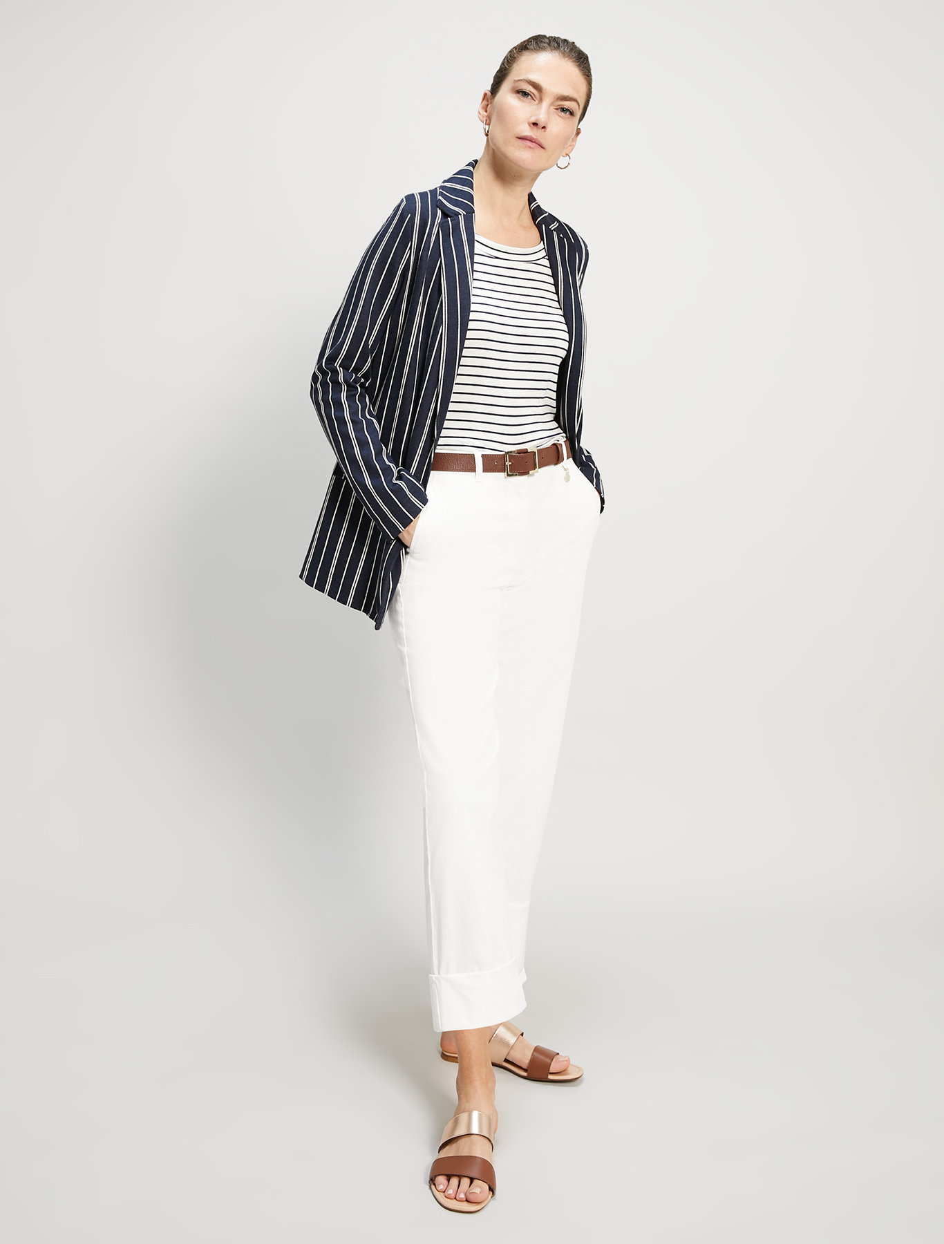 Jacquard jersey blazer, navy blue pattern - Pennyblack Jacquard jersey blazer - navy blue pattern - pennyblack