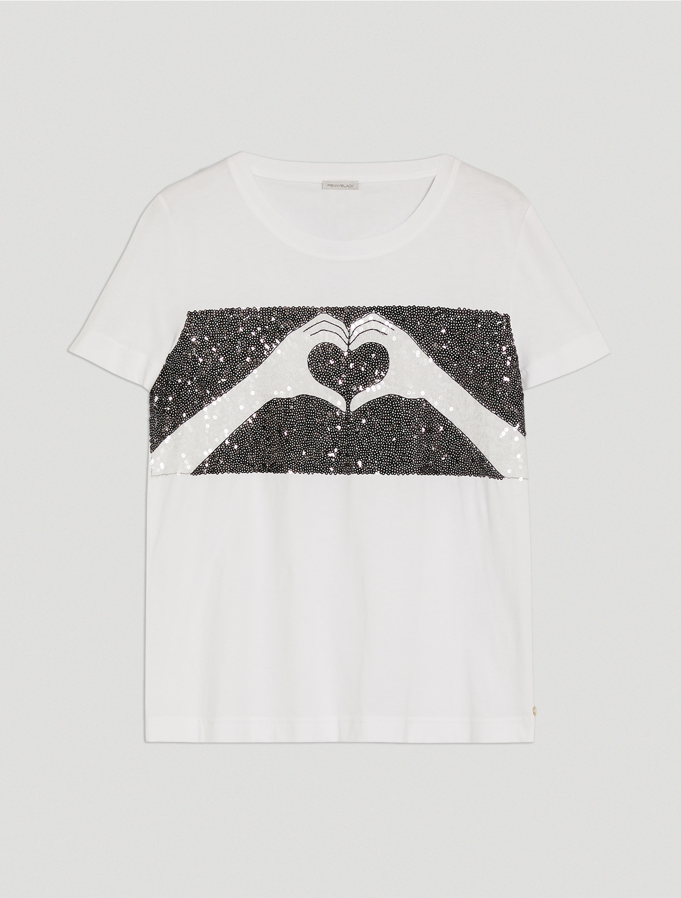 Embroidered sequin T-shirt, white - Pennyblack Embroidered sequin T-shirt - white - pennyblack
