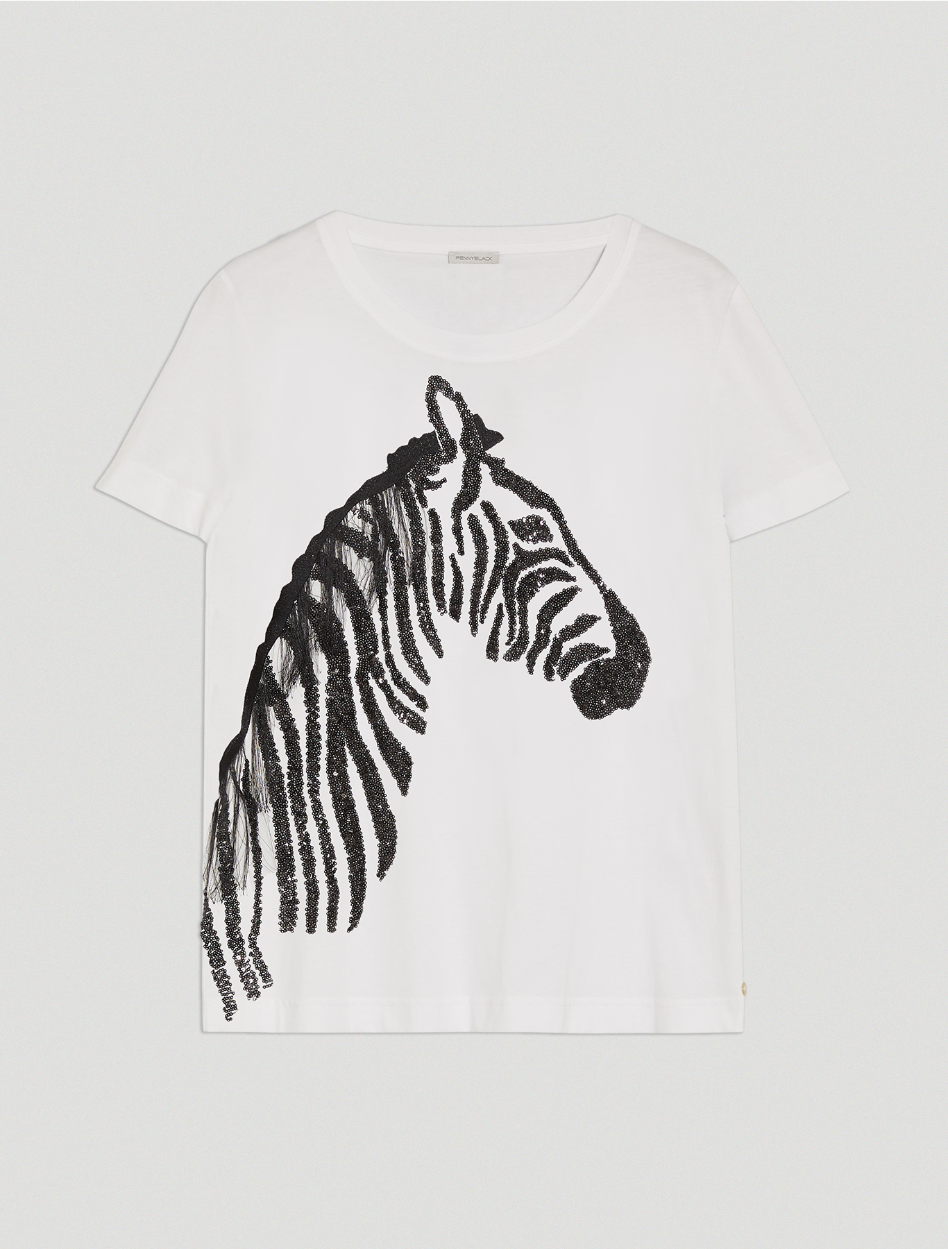 Embroidered sequin T-shirt, ivory - Pennyblack Embroidered sequin T-shirt - ivory - pennyblack