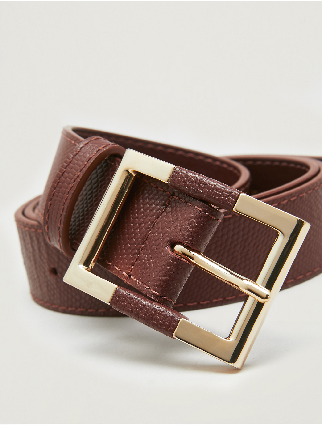 Lizard-print leather belt, tan - Pennyblack Lizard-print leather belt - tan - pennyblack