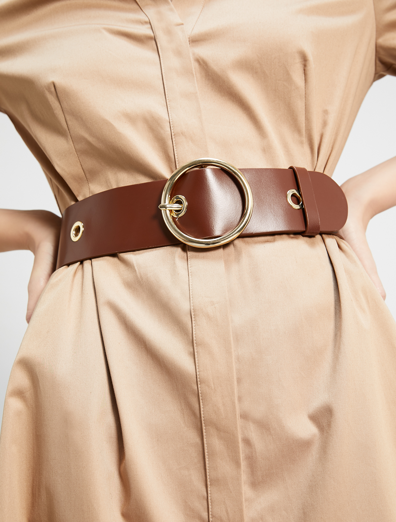 Belt with metal rings, tan - Pennyblack Belt with metal rings - tan - pennyblack
