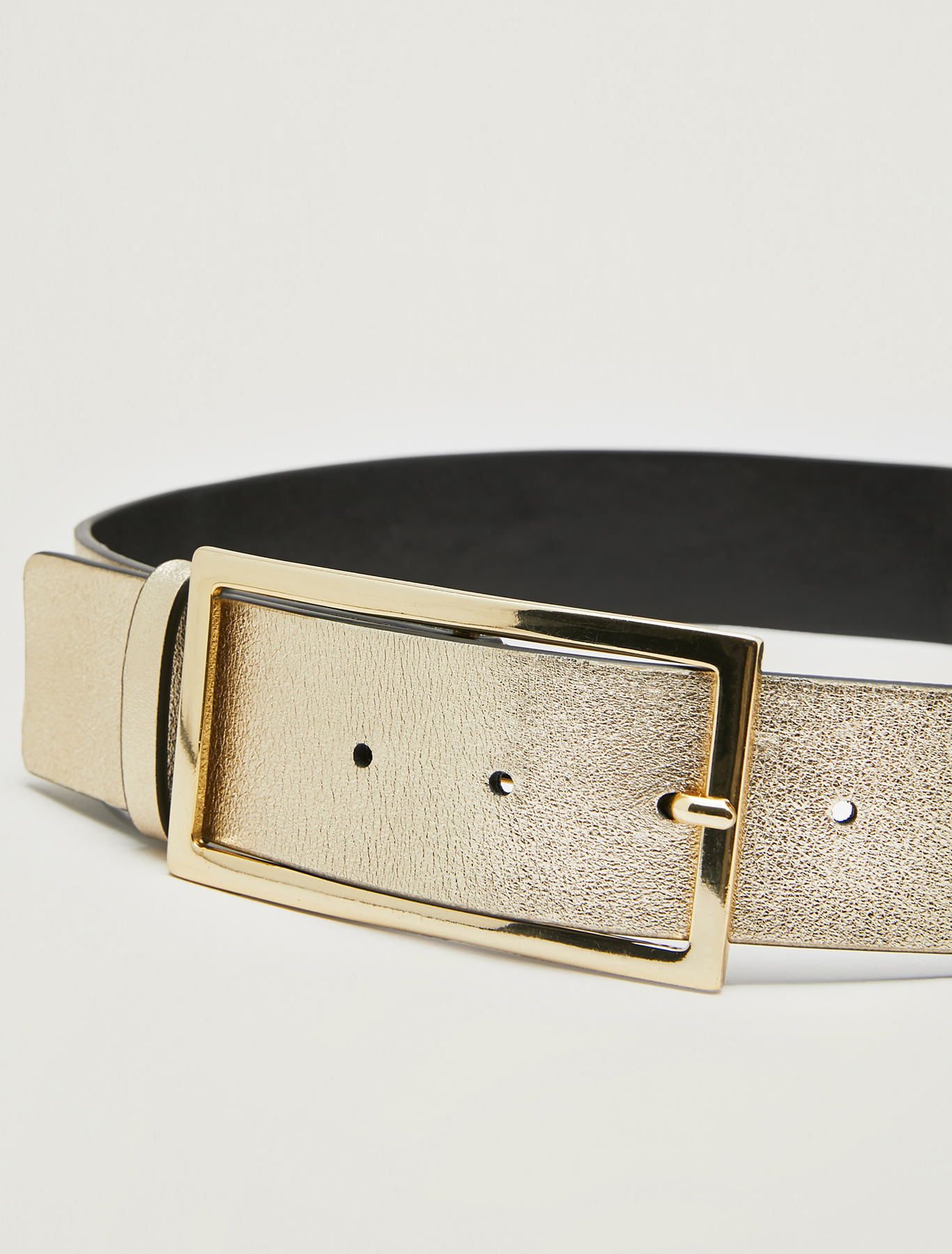 Metallic leather belt, dove-grey - Pennyblack Metallic leather belt - dove-grey - pennyblack