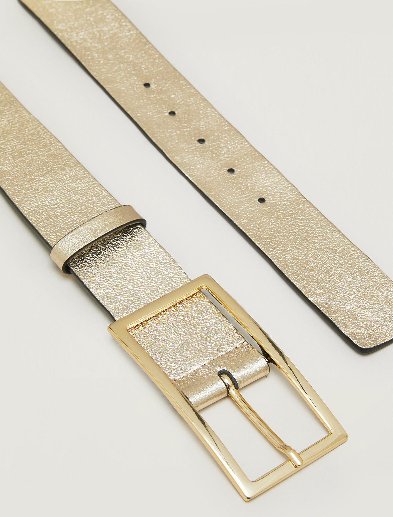 Metallic leather belt, dove-grey - Pennyblack Metallic leather belt - dove-grey - pennyblack