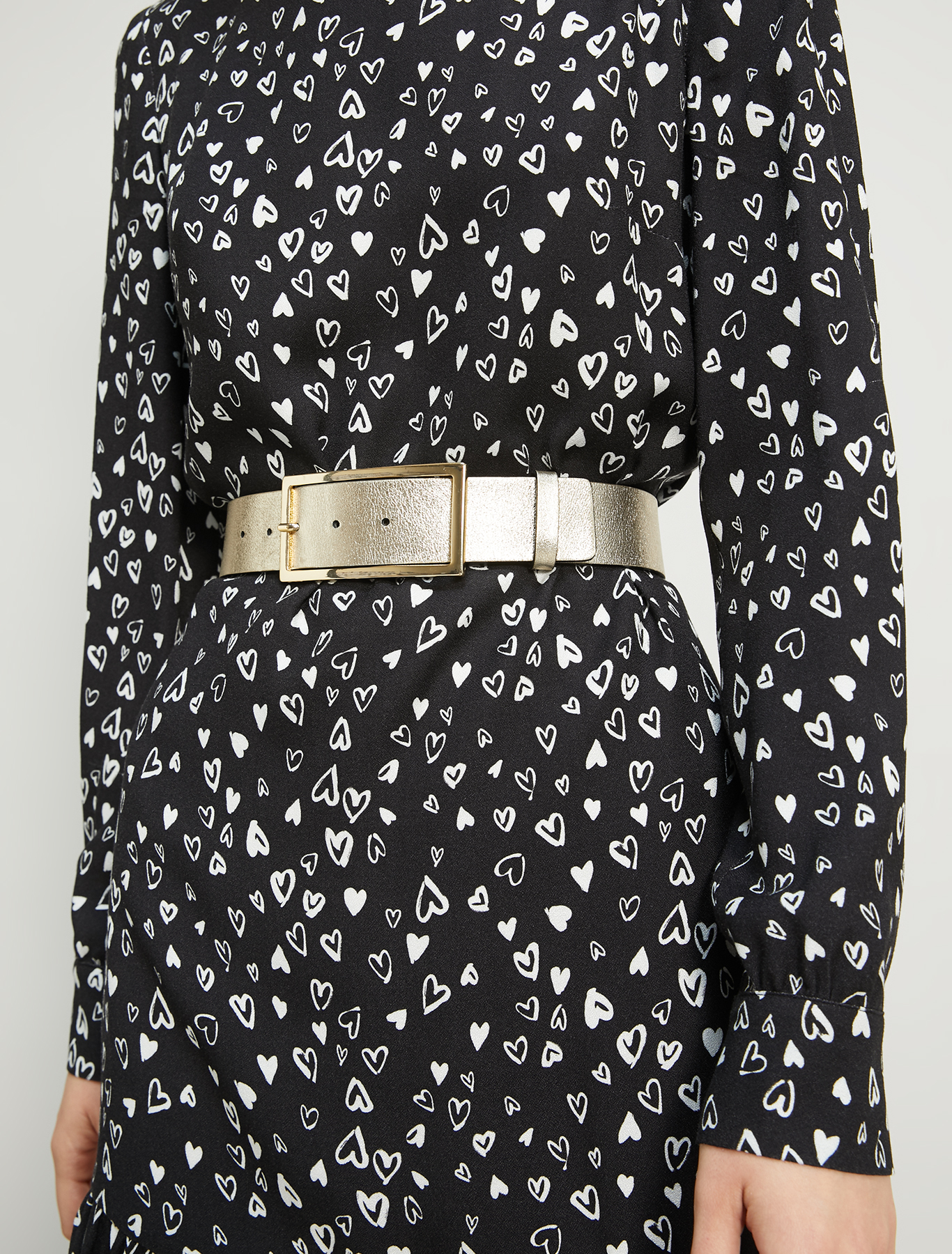 Metallic leather belt, dove-grey - Pennyblack Metallic leather belt - dove-grey - pennyblack