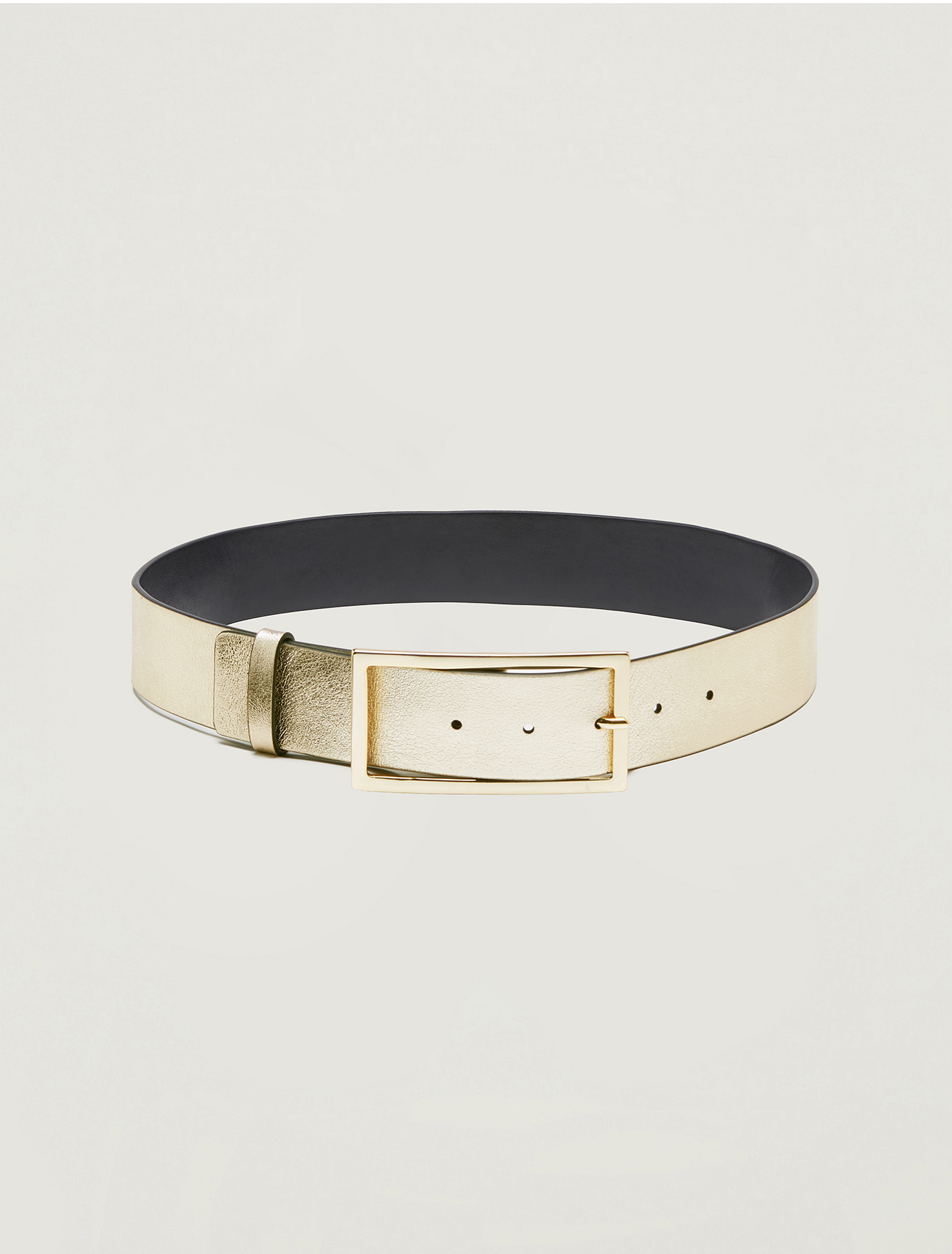 Metallic leather belt, dove-grey - Pennyblack Metallic leather belt - dove-grey - pennyblack