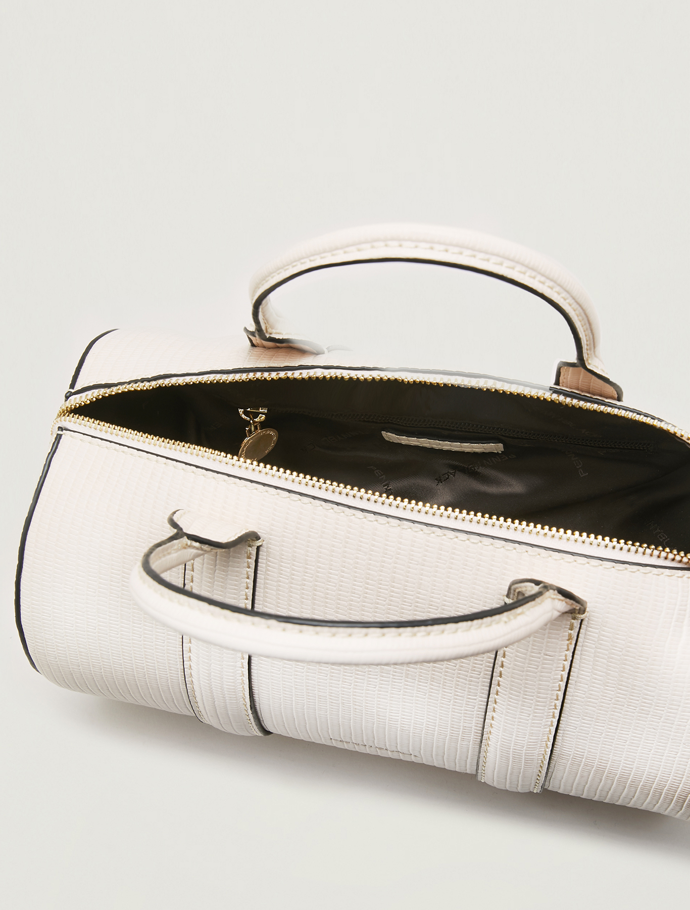 Barrel bag with lizard print, beige - Pennyblack Barrel bag with lizard print - beige - pennyblack