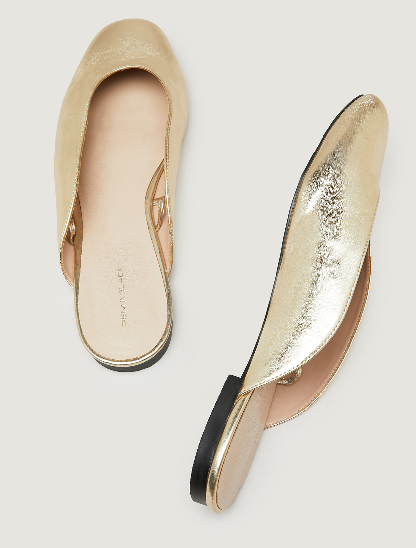 Metallic mules with laces, gold - Pennyblack Metallic mules with laces - gold - pennyblack