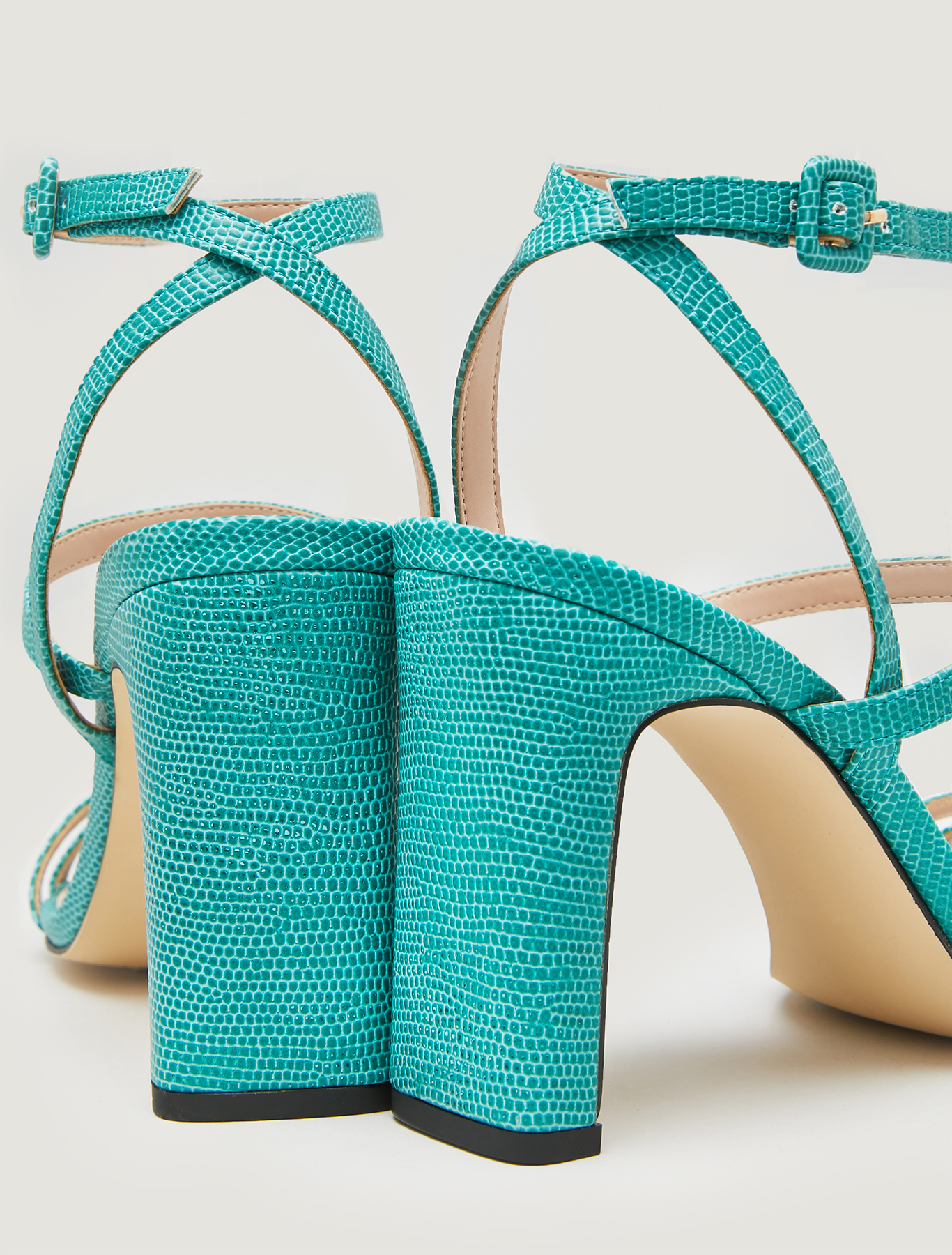 Lizard-print high-heeled sandals, green - Pennyblack Lizard-print high-heeled sandals - green - pennyblack