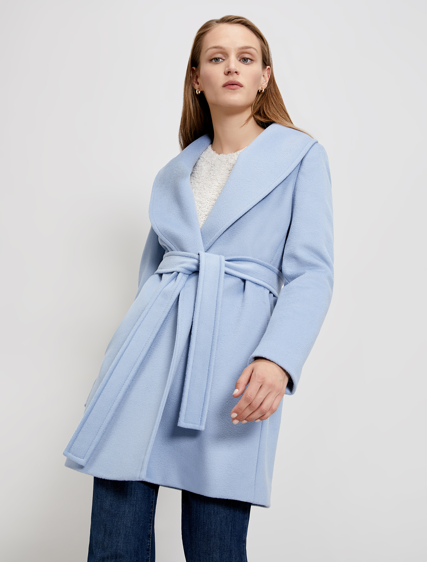 Short coat in wool drap, light blue - Pennyblack Short coat in wool drap - light blue - pennyblack