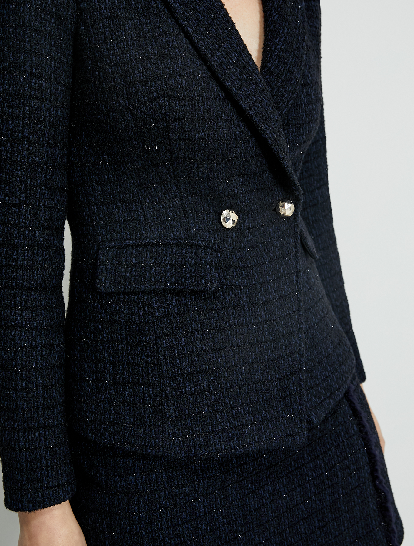 Lamé basketweave blazer, black pattern - Pennyblack Lamé basketweave blazer - black pattern - pennyblack