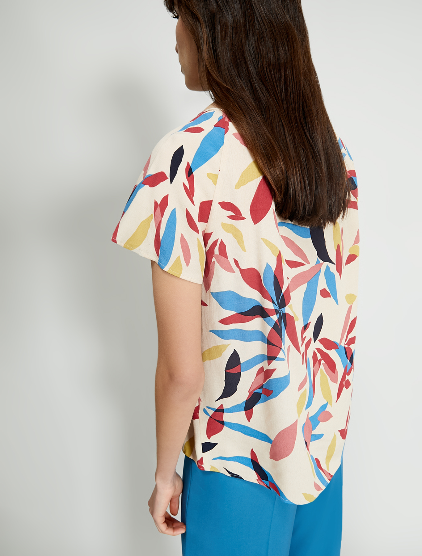 Printed sablé blouse, beige pattern - Pennyblack Printed sablé blouse - beige pattern - pennyblack