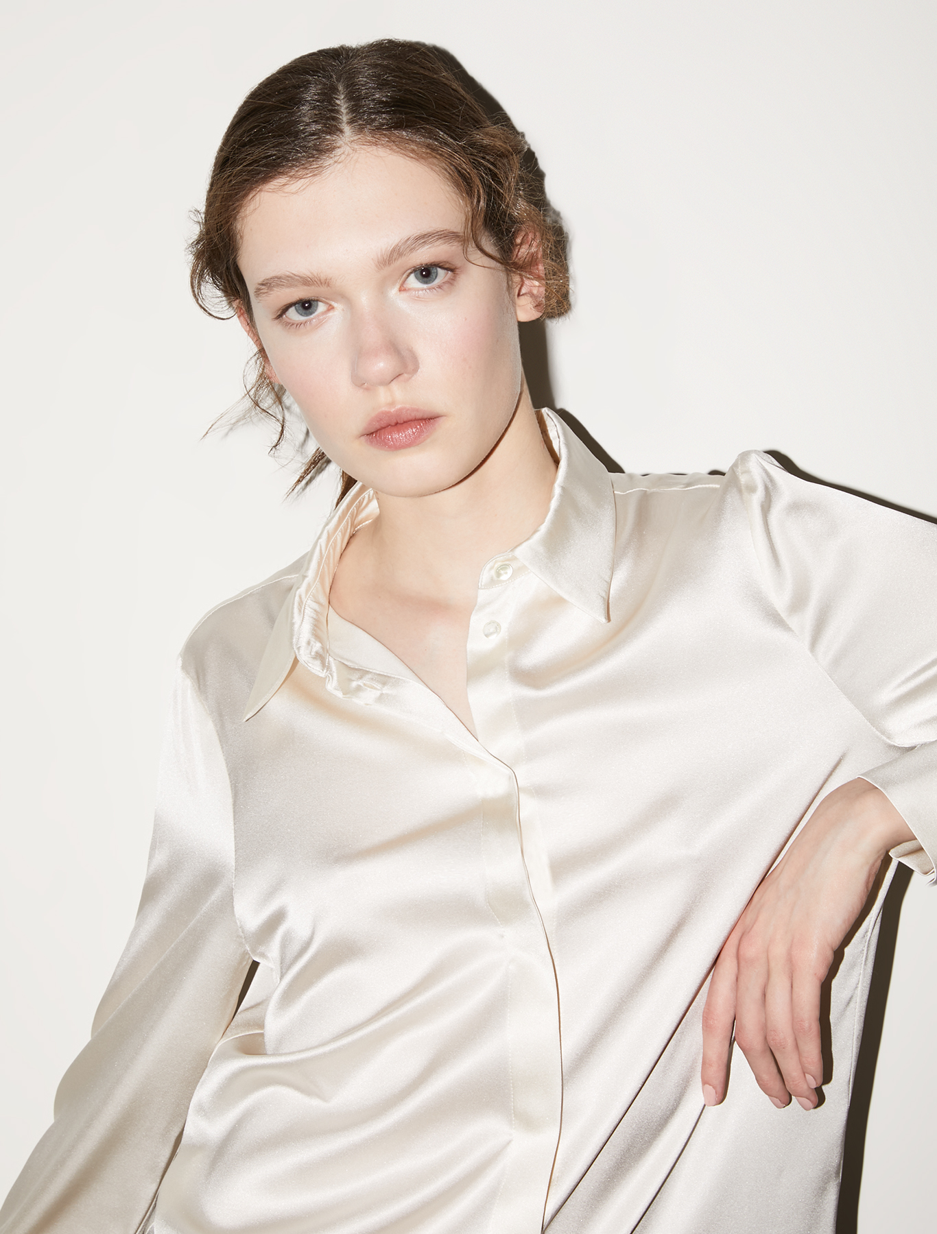 Silk satin shirt, ivory - Pennyblack Silk satin shirt - ivory - pennyblack