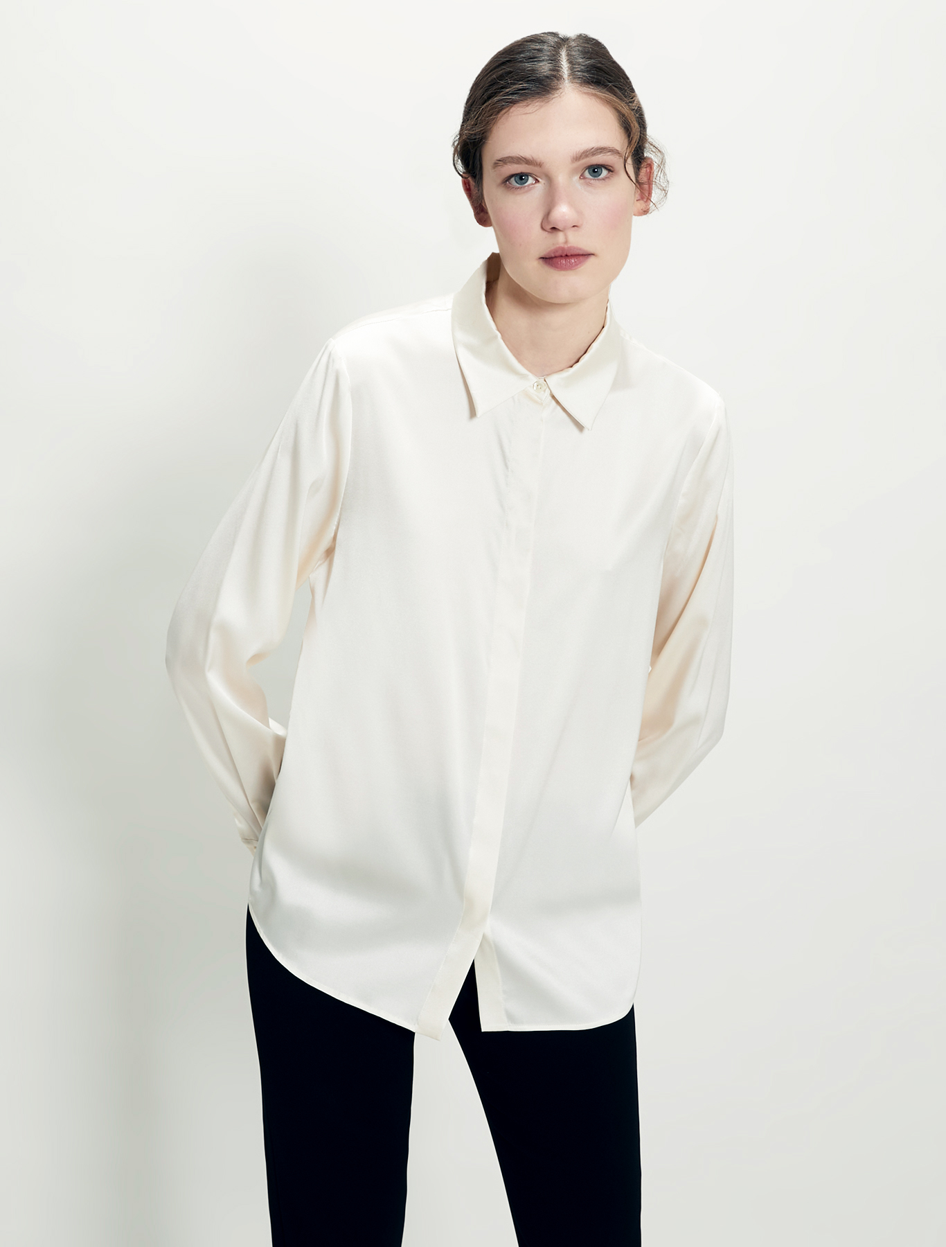 Silk satin shirt, ivory - Pennyblack Silk satin shirt - ivory - pennyblack