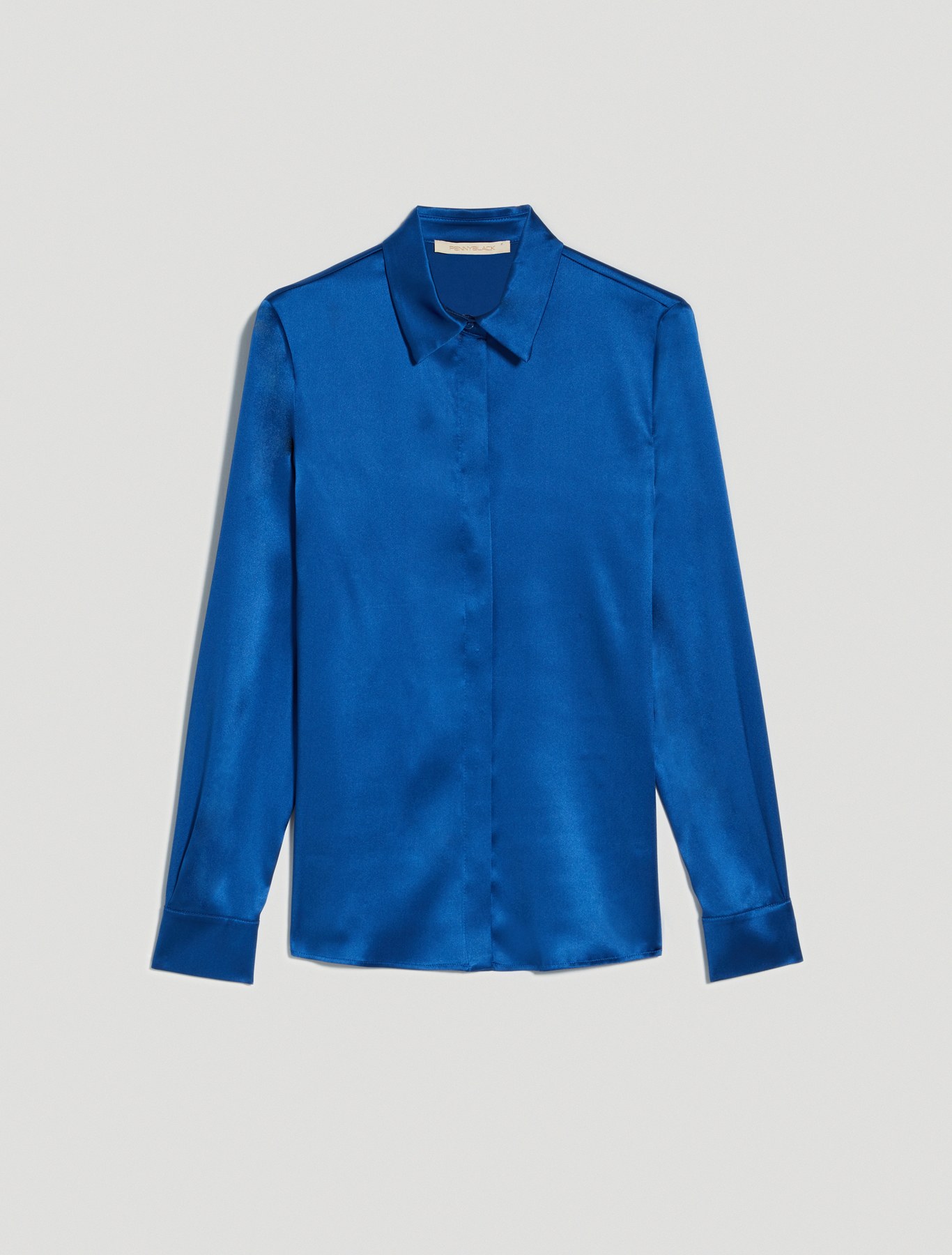 Silk satin shirt, air force blue - Pennyblack Silk satin shirt - air force blue - pennyblack