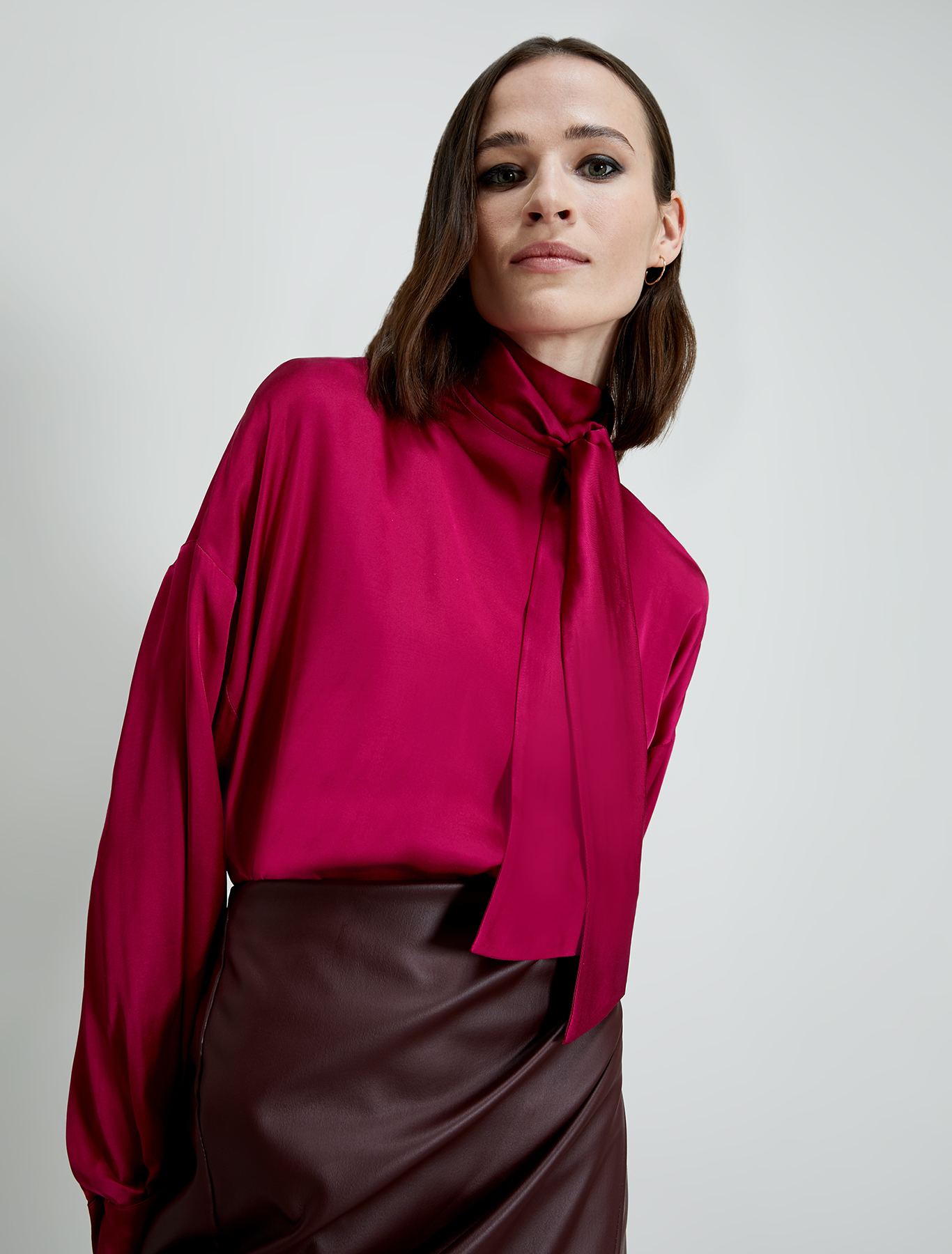 Fluid satin blouse, fuchsia - Pennyblack Fluid satin blouse - fuchsia - pennyblack