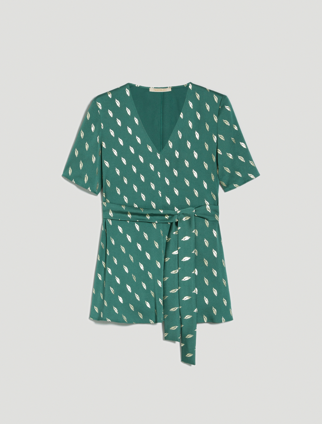 Metallic print satin blouse, green - Pennyblack Metallic print satin blouse - green - pennyblack