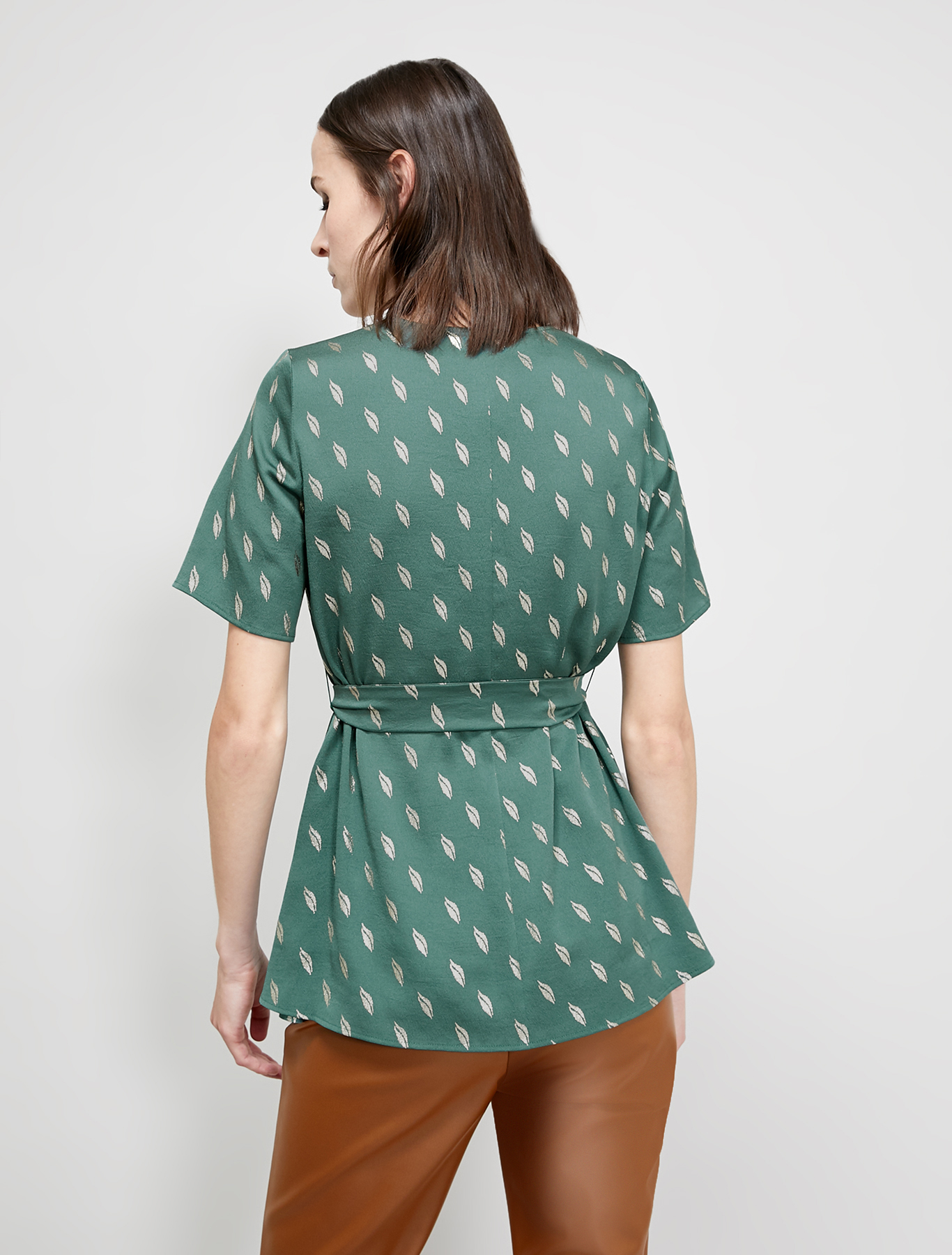 Metallic print satin blouse, green - Pennyblack Metallic print satin blouse - green - pennyblack