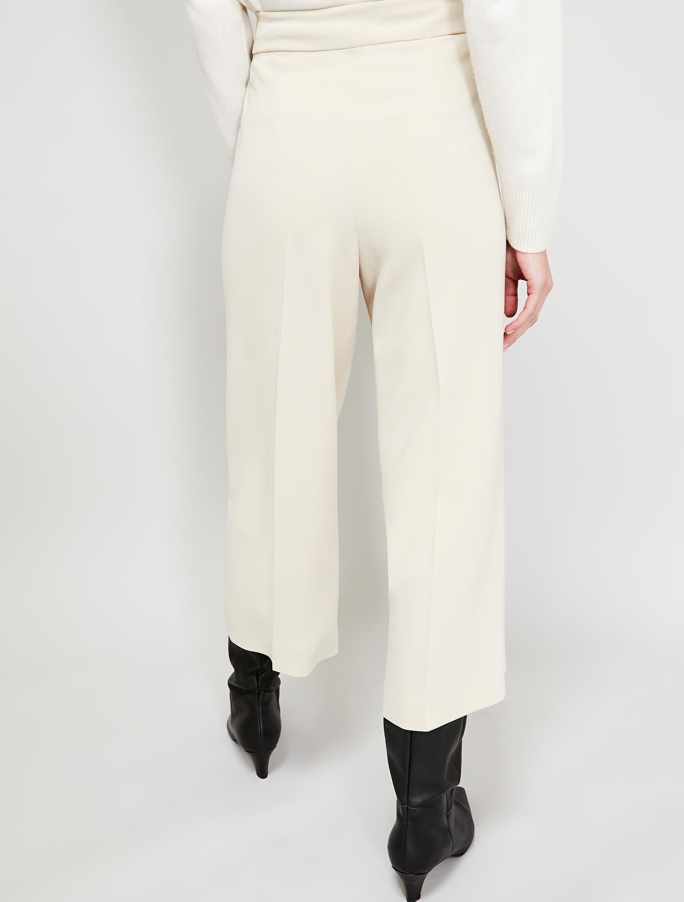 Flowing fabric wide-leg trousers, beige - Pennyblack Flowing fabric wide-leg trousers - beige - pennyblack