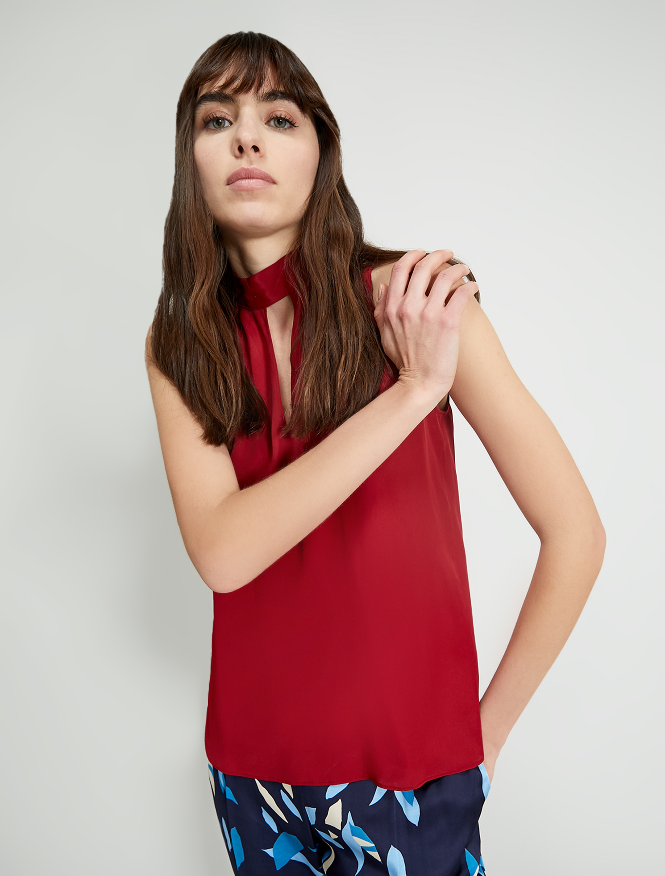 Crêpe de Chine top, burgundy - Pennyblack Crêpe de Chine top - burgundy - pennyblack